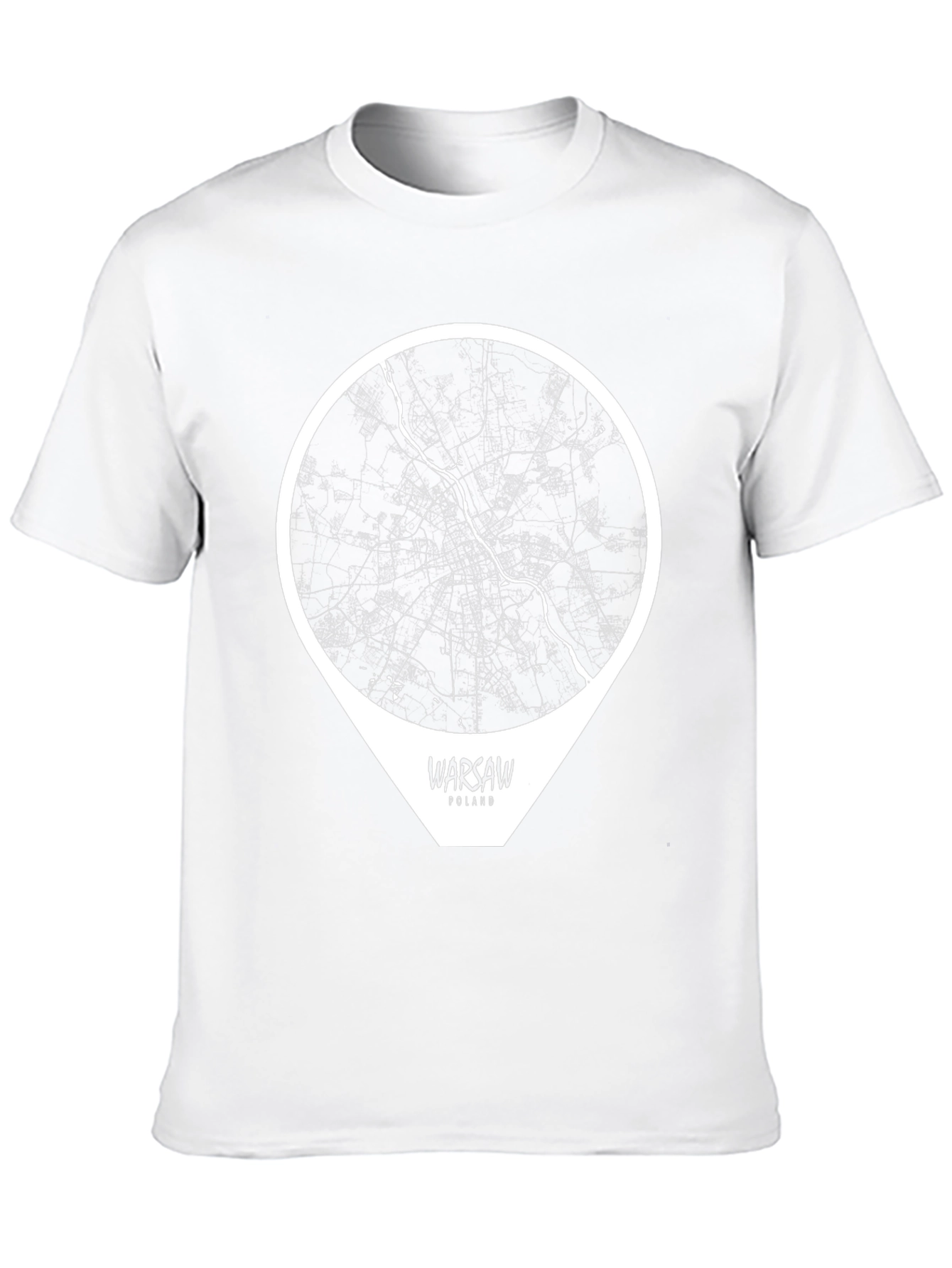 Warsaw Poland City Map T-Shirt - Stylish Travel Tee