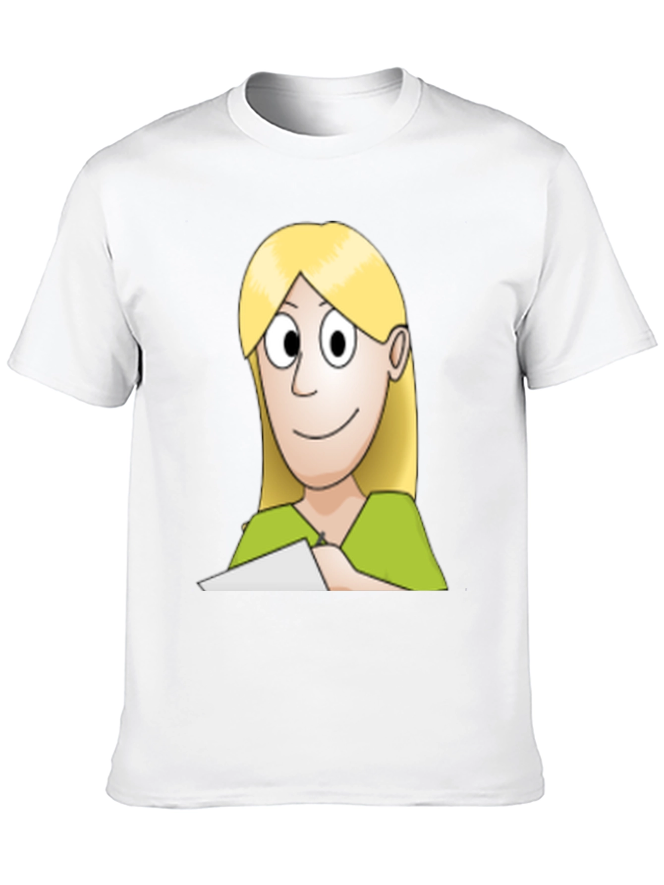 Cartoon Woman Graphic Tee - Black Unisex T-Shirt