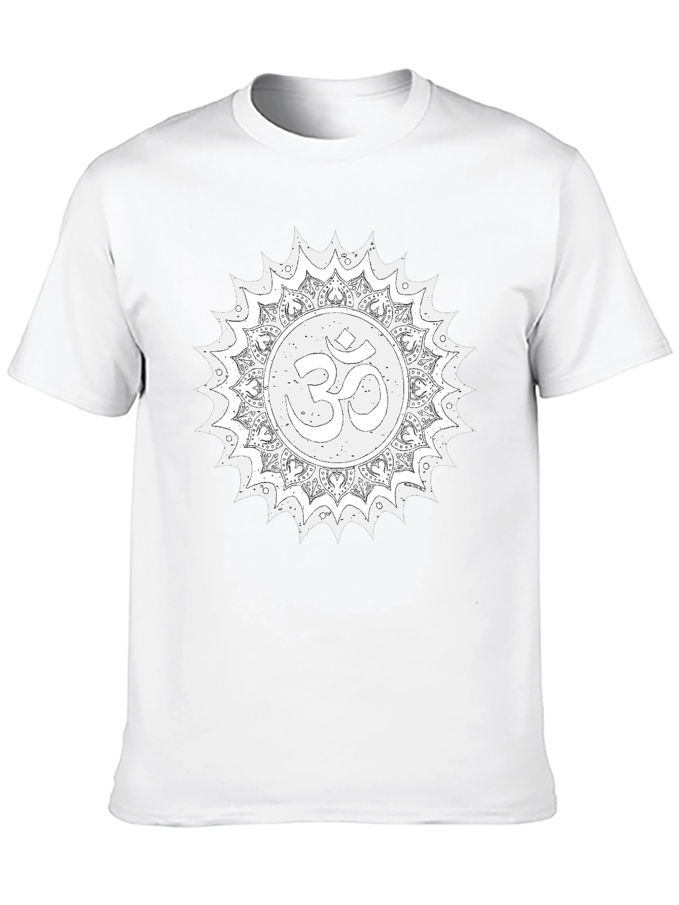 Om Mandala Graphic Tee - Relaxed Fit Black T-Shirt
