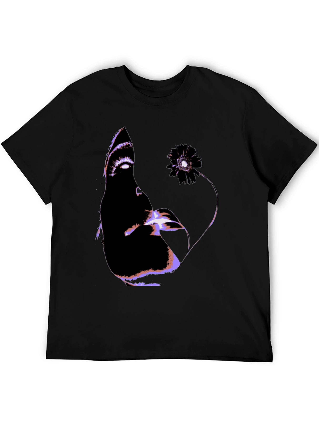 Abstract Face Graphic Black T-Shirt