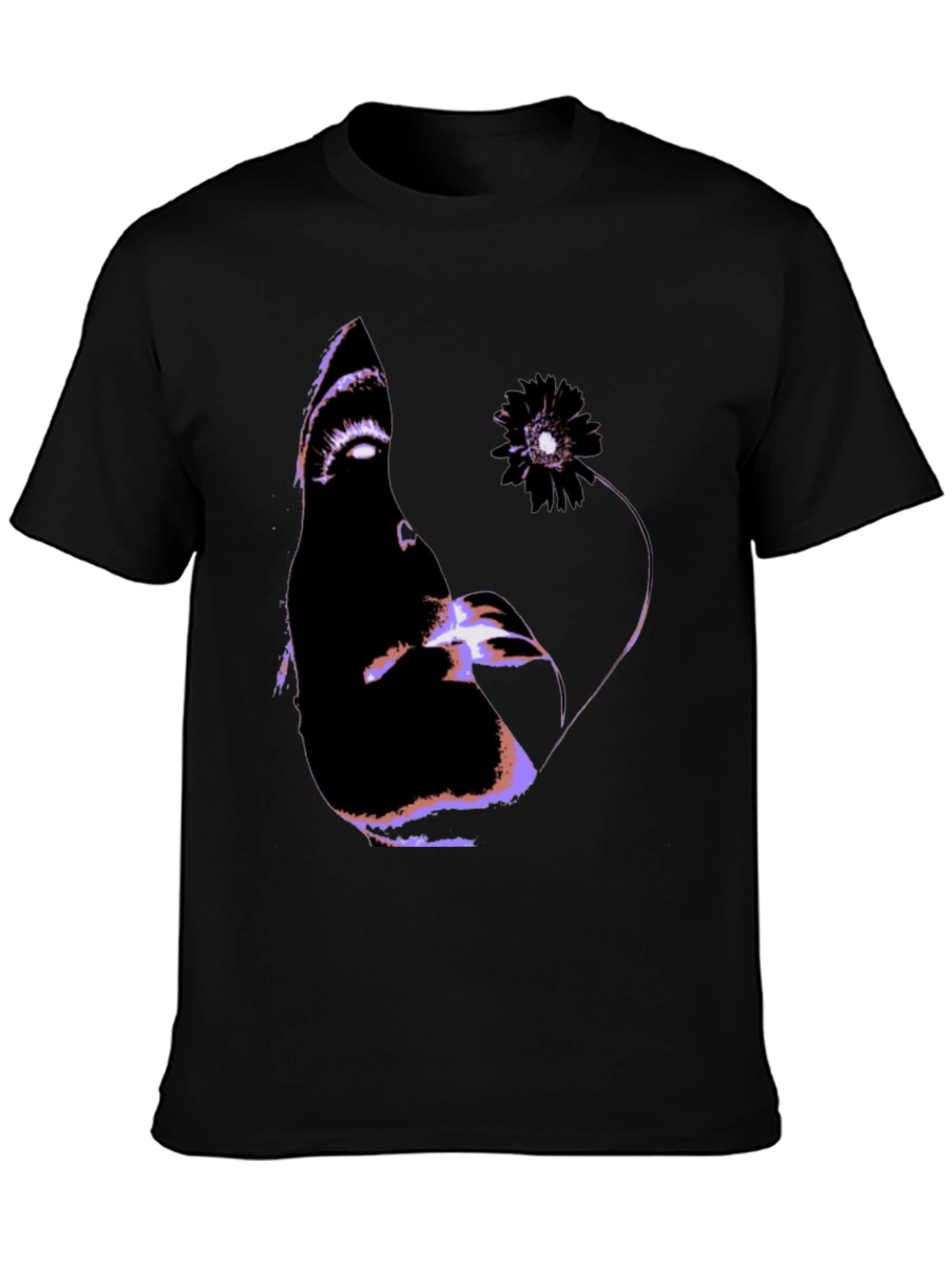 Abstract Face Graphic Black T-Shirt