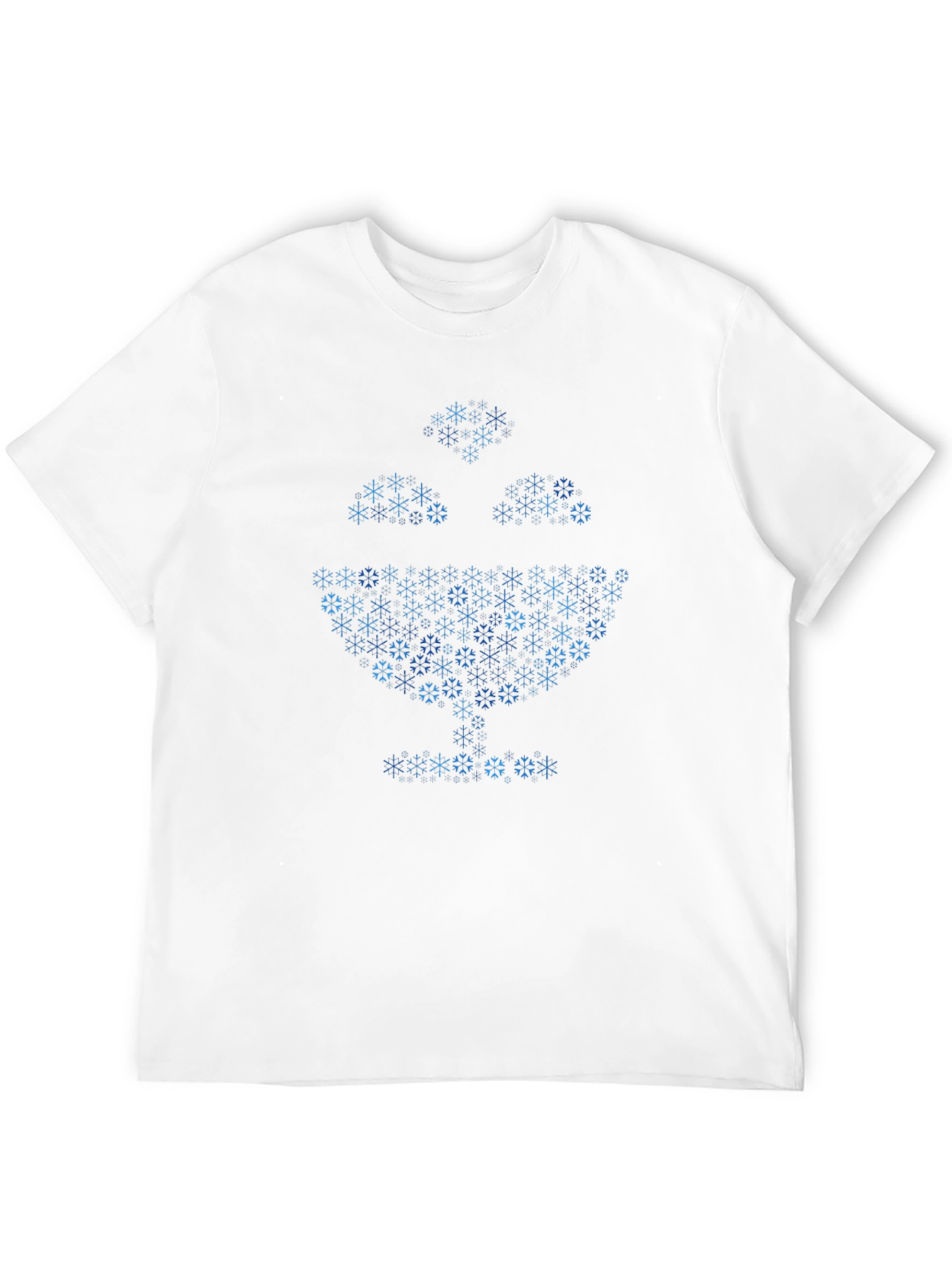 Geometric Snowflake Tree Black T-Shirt