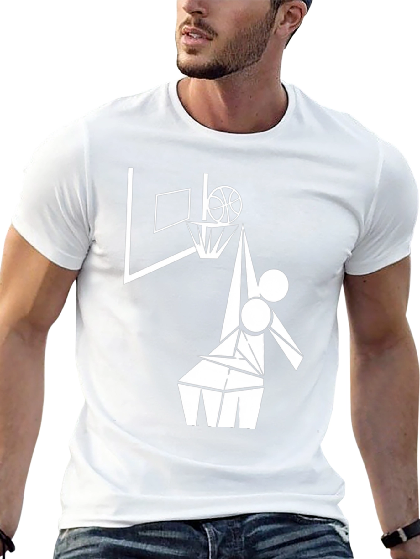 Abstract Basketball Player Black T-Shirt
