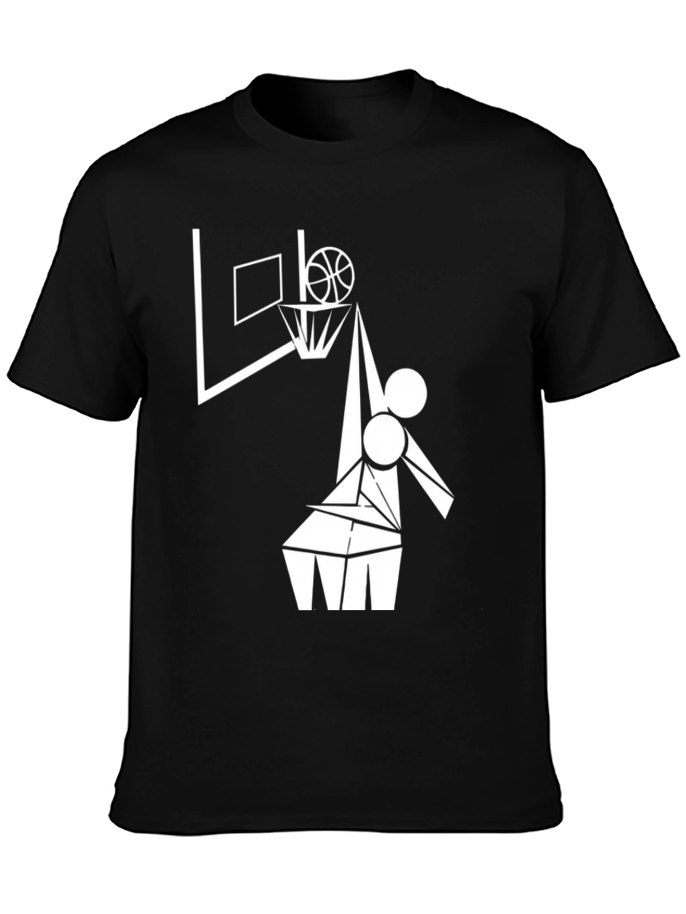 Abstract Basketball Player Black T-Shirt