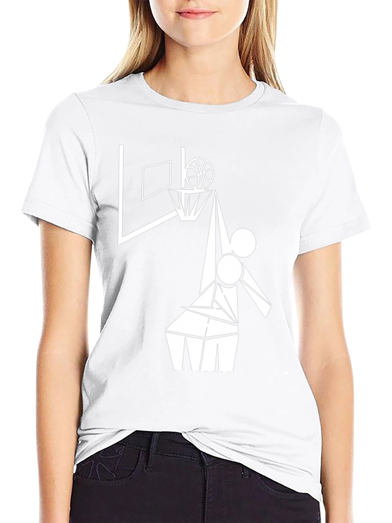 Abstract Basketball Player Black T-Shirt