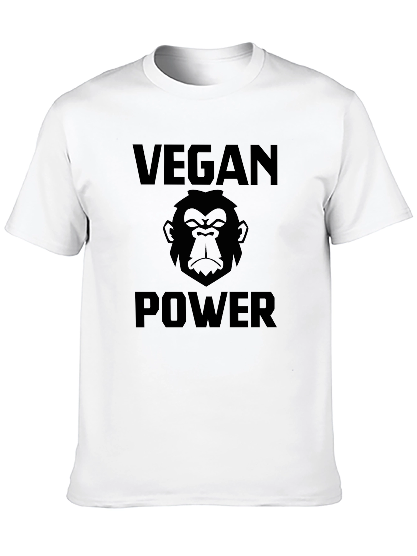Vegan Power Gorilla Graphic T-Shirt - Black
