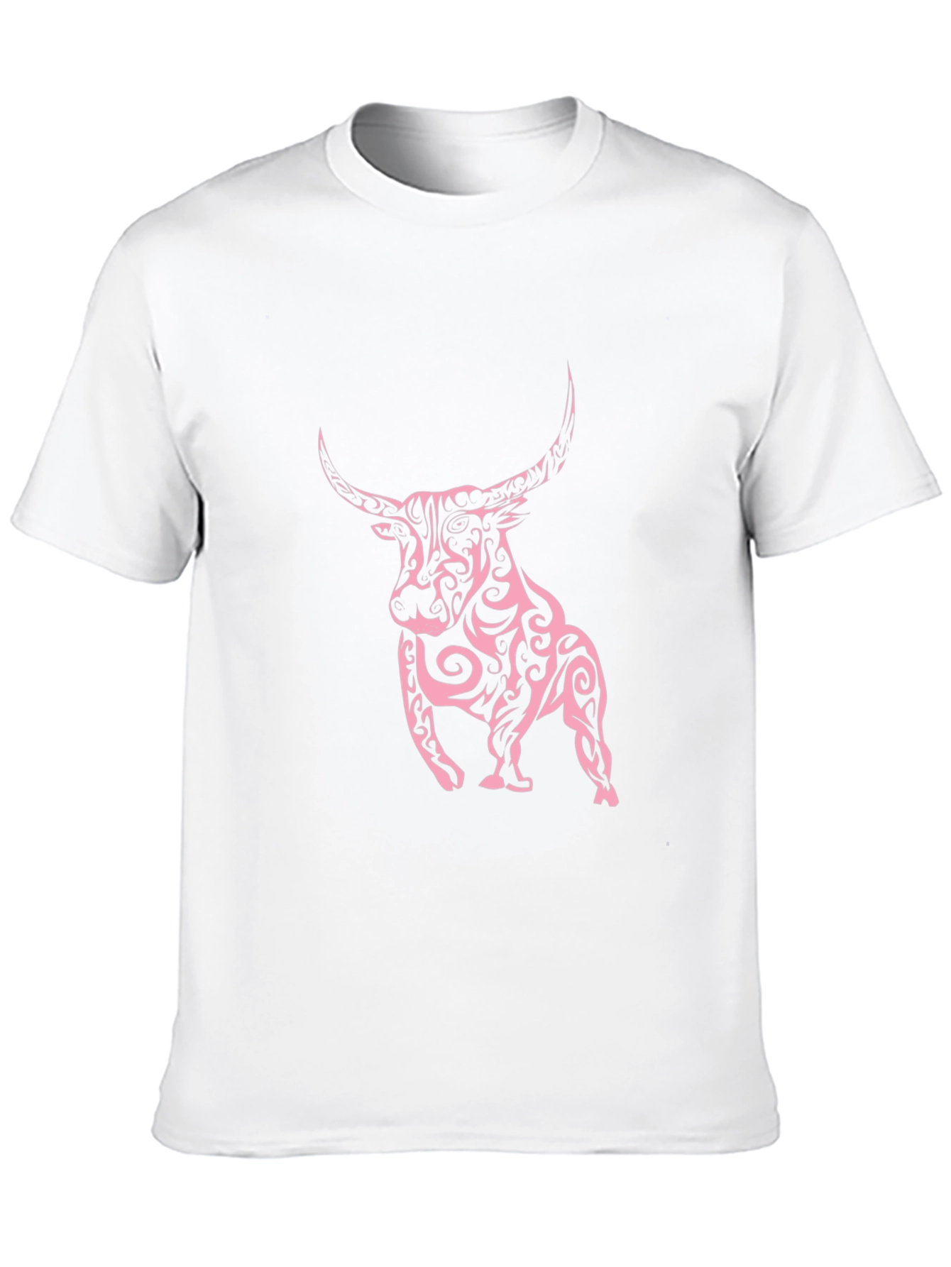 Black Tee with Tribal Bull Design