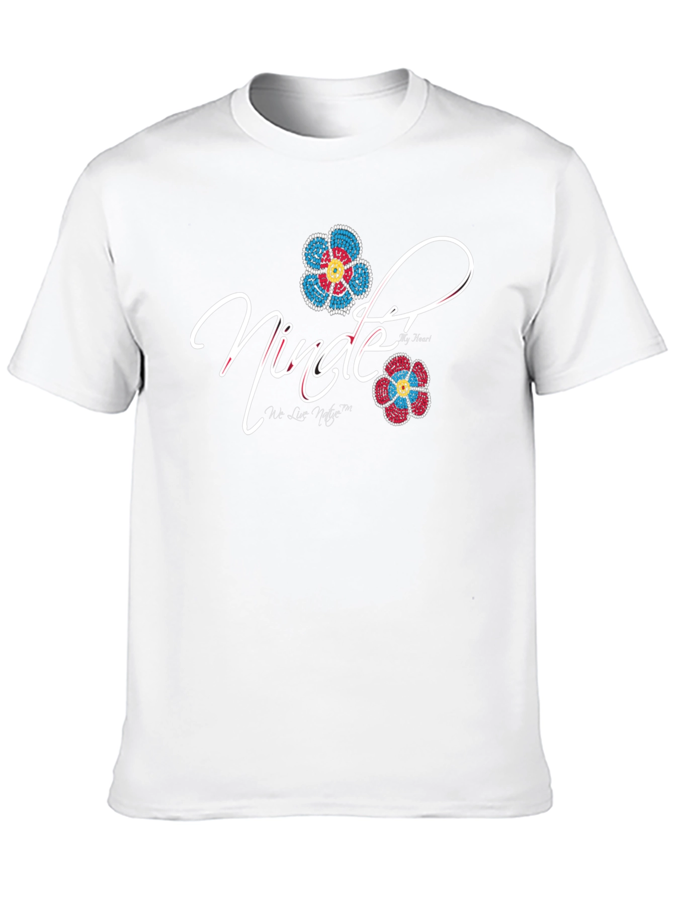 Nindee Black T-Shirt with Floral Design