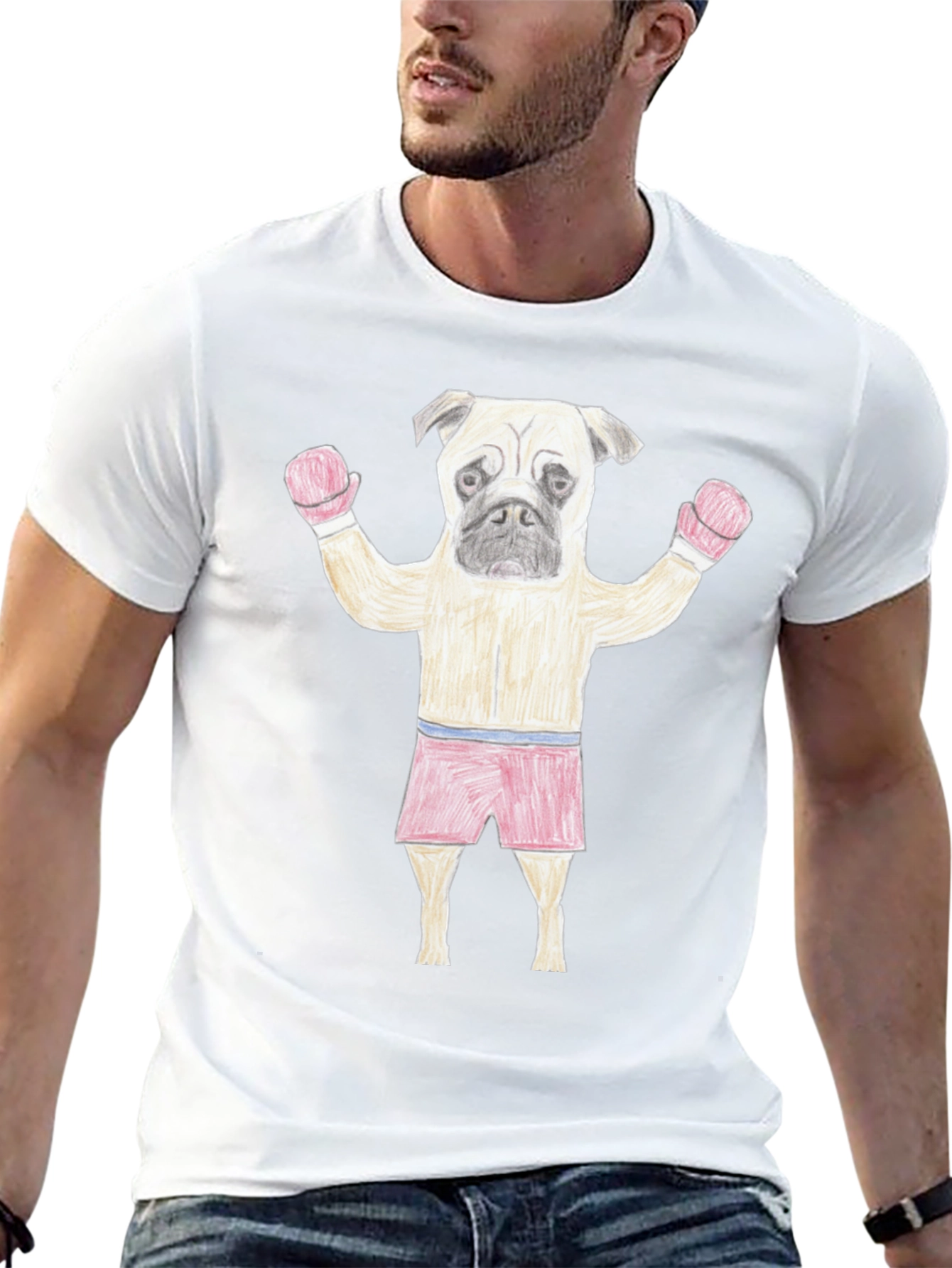 Pug Boxer Black T-Shirt - Funny Animal Tee