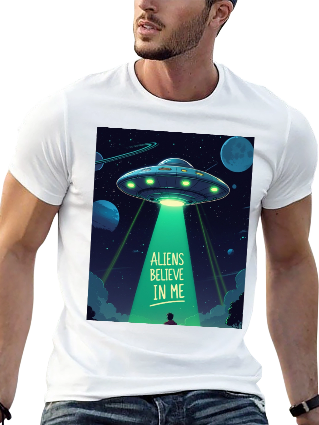 Aliens Believe In Me Graphic T-Shirt