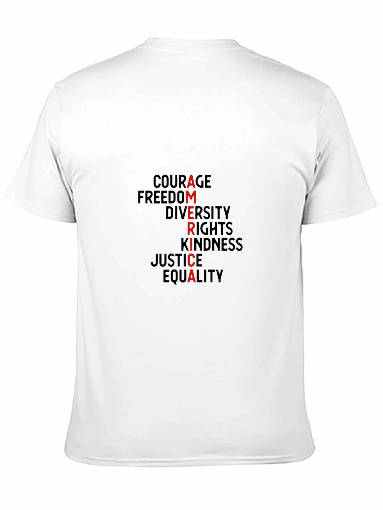 America Values T-Shirt: Courage Freedom Justice