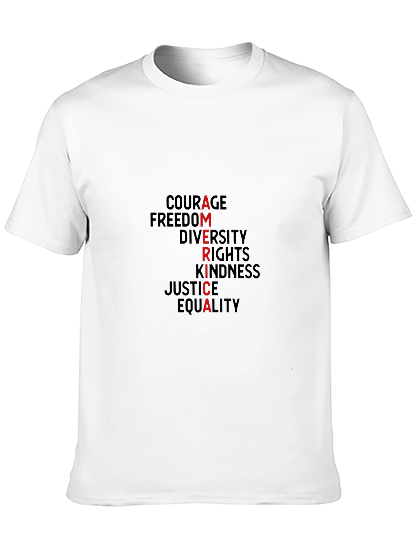 America Values T-Shirt: Courage Freedom Justice