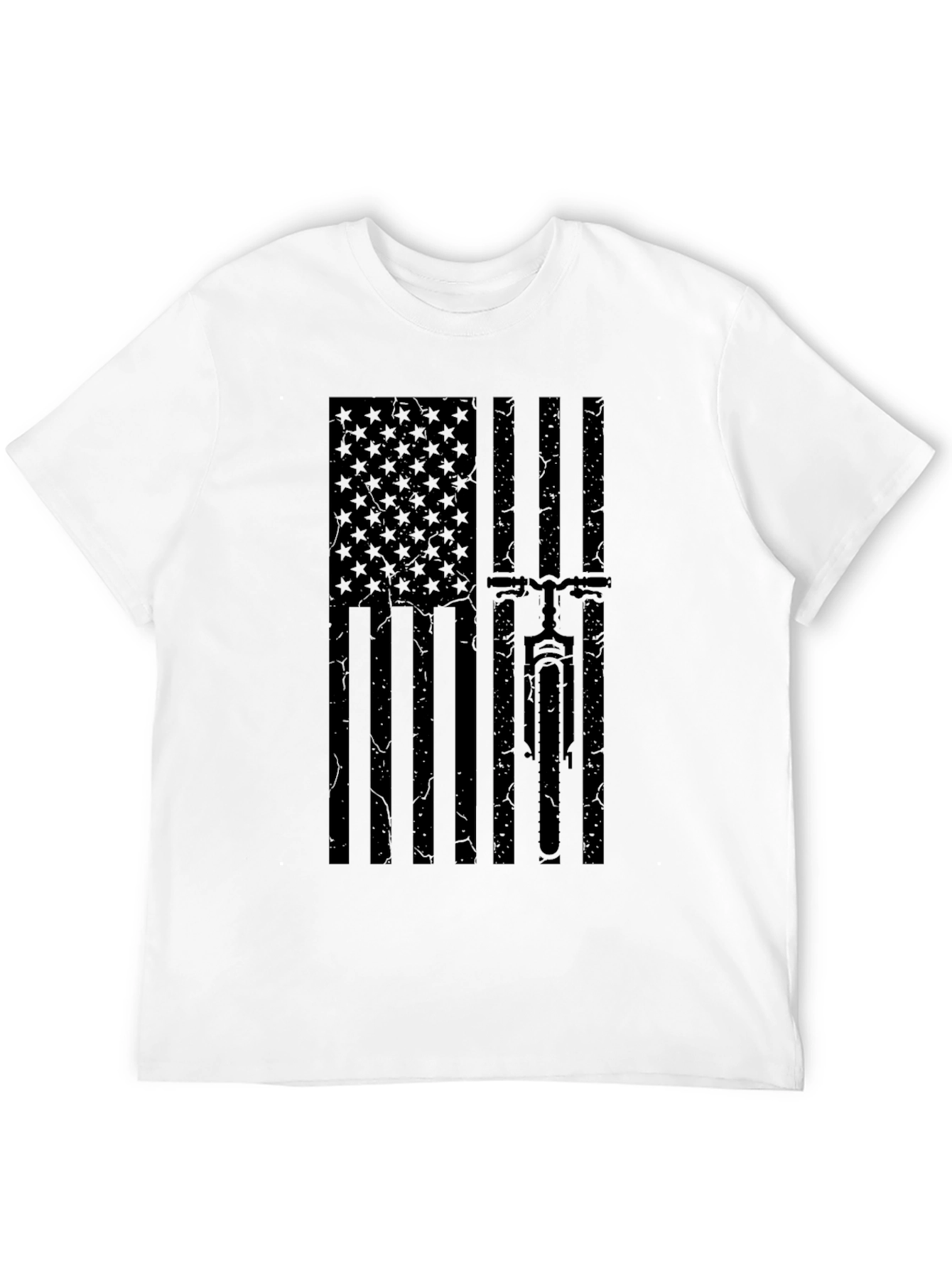 American Flag Mountain Bike T-Shirt