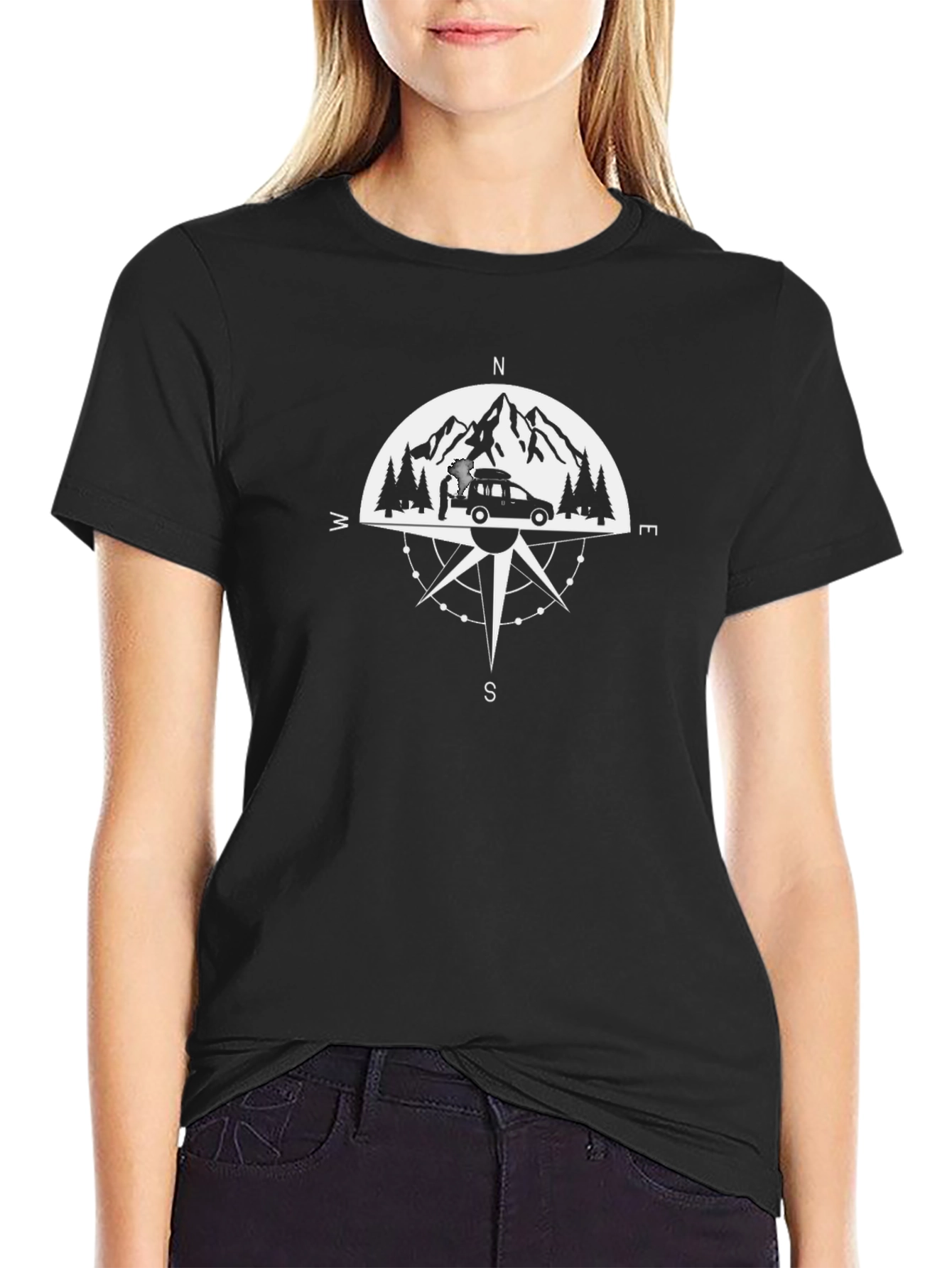 Adventure Compass Graphic Tee - Black