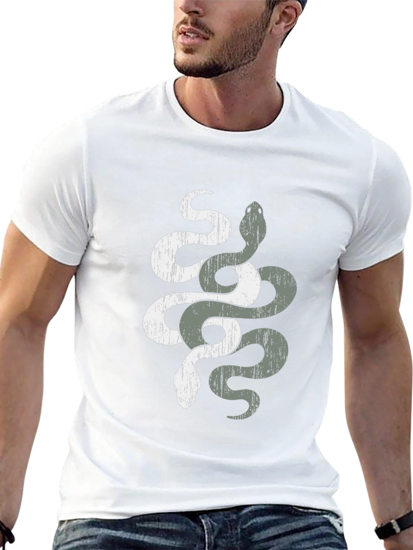 Intertwined Snake Graphic T-Shirt