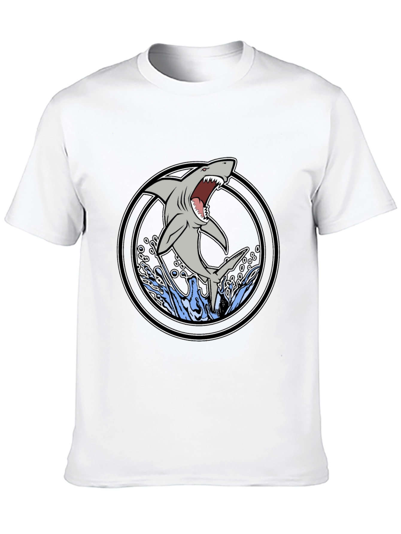 Shark Attack Graphic Tee - Black Cotton