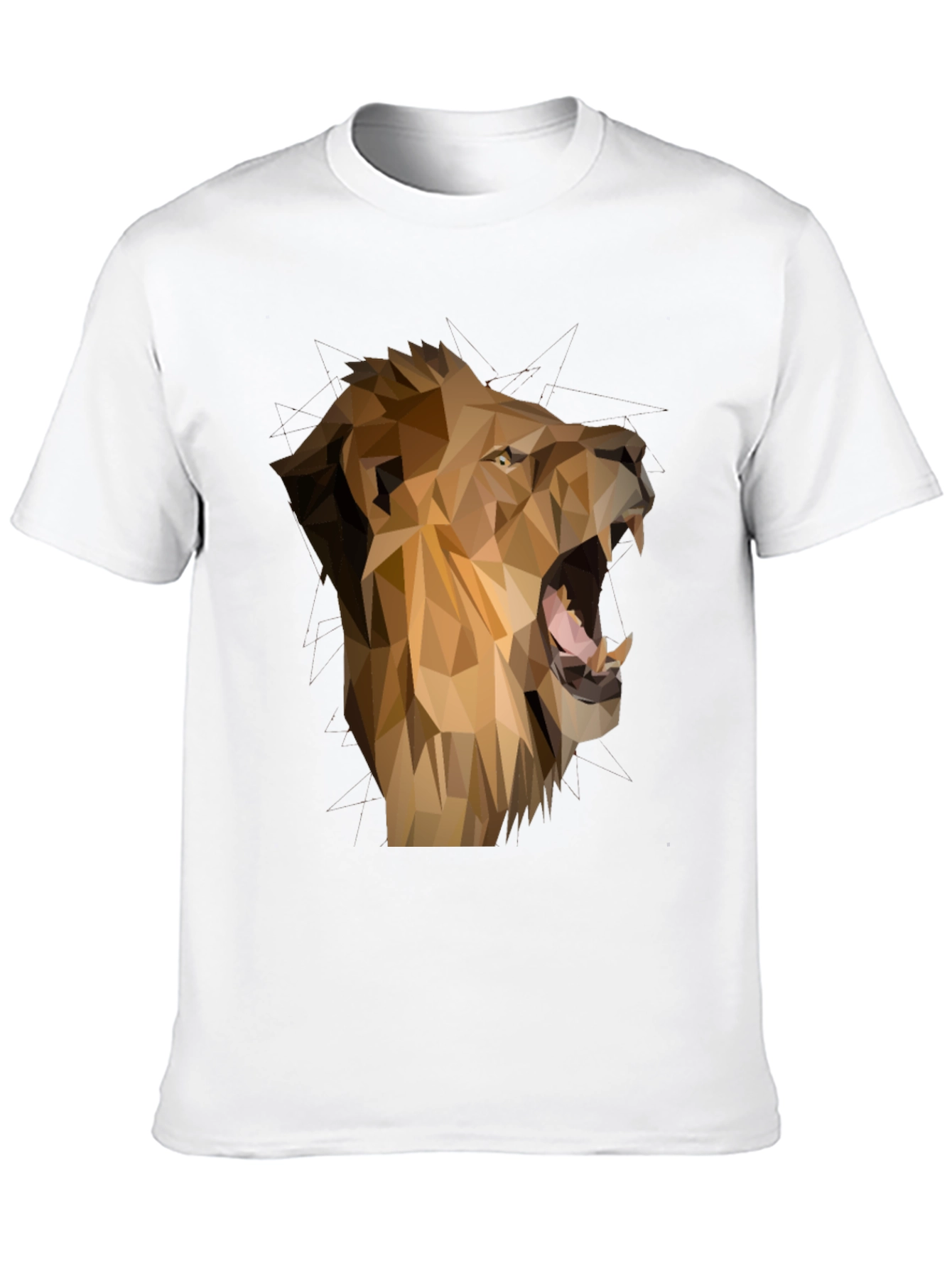 Geometric Lion Graphic Tee - Mens Black T-Shirt