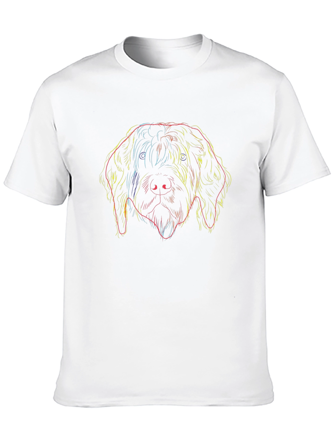 Dog Outline Graphic Tee - Black Crew Neck T-Shirt