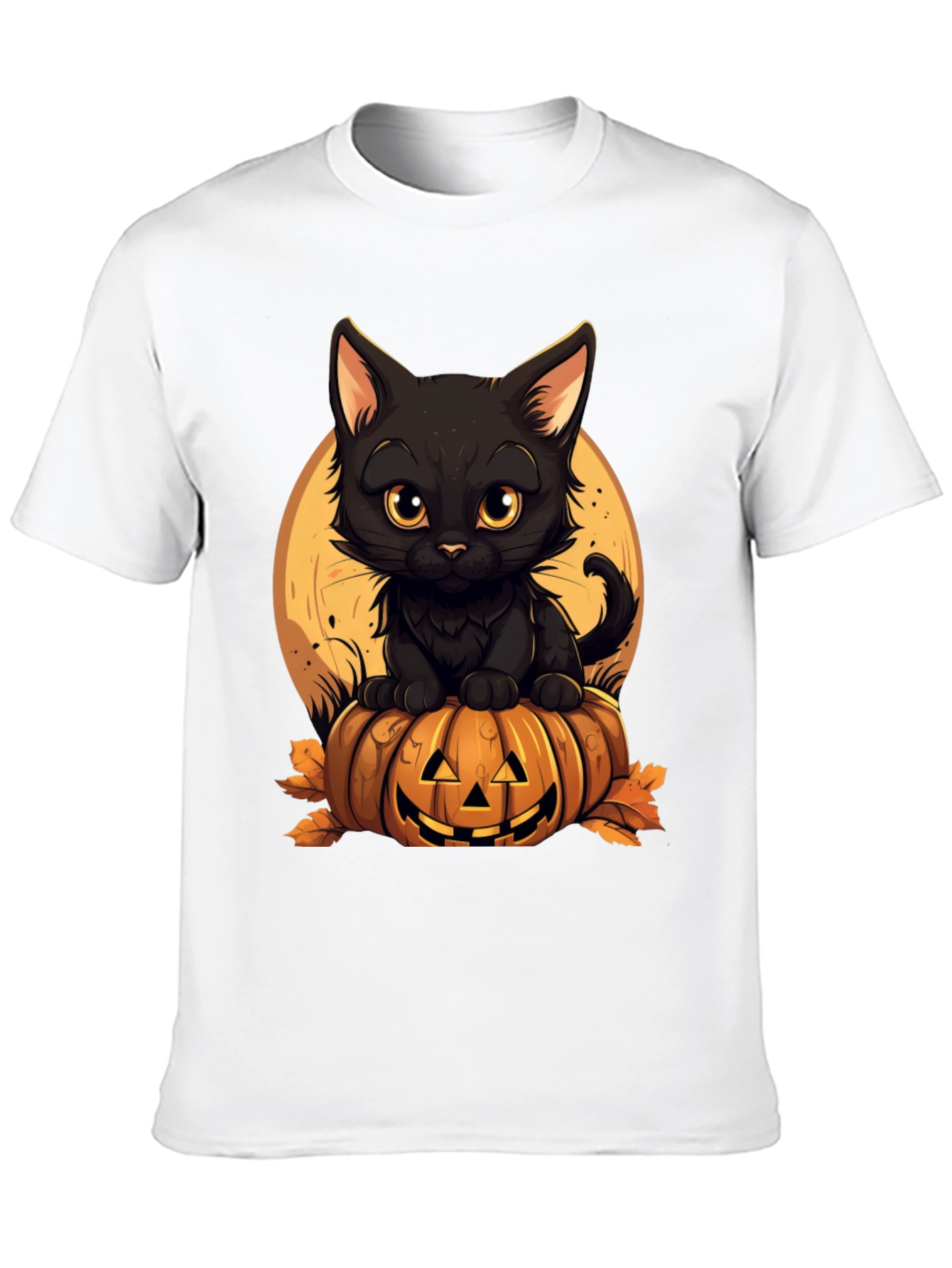 Halloween Black Cat Pumpkin T-Shirt
