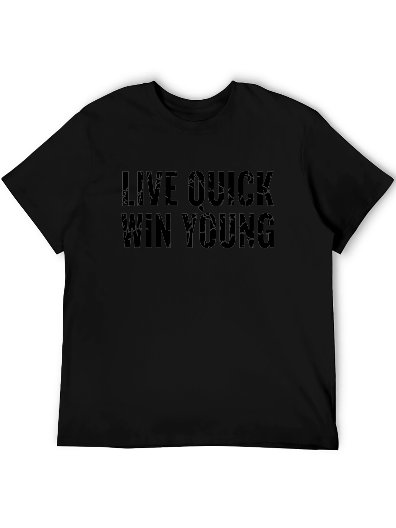 Live Quick Win Young Black Graphic Tee