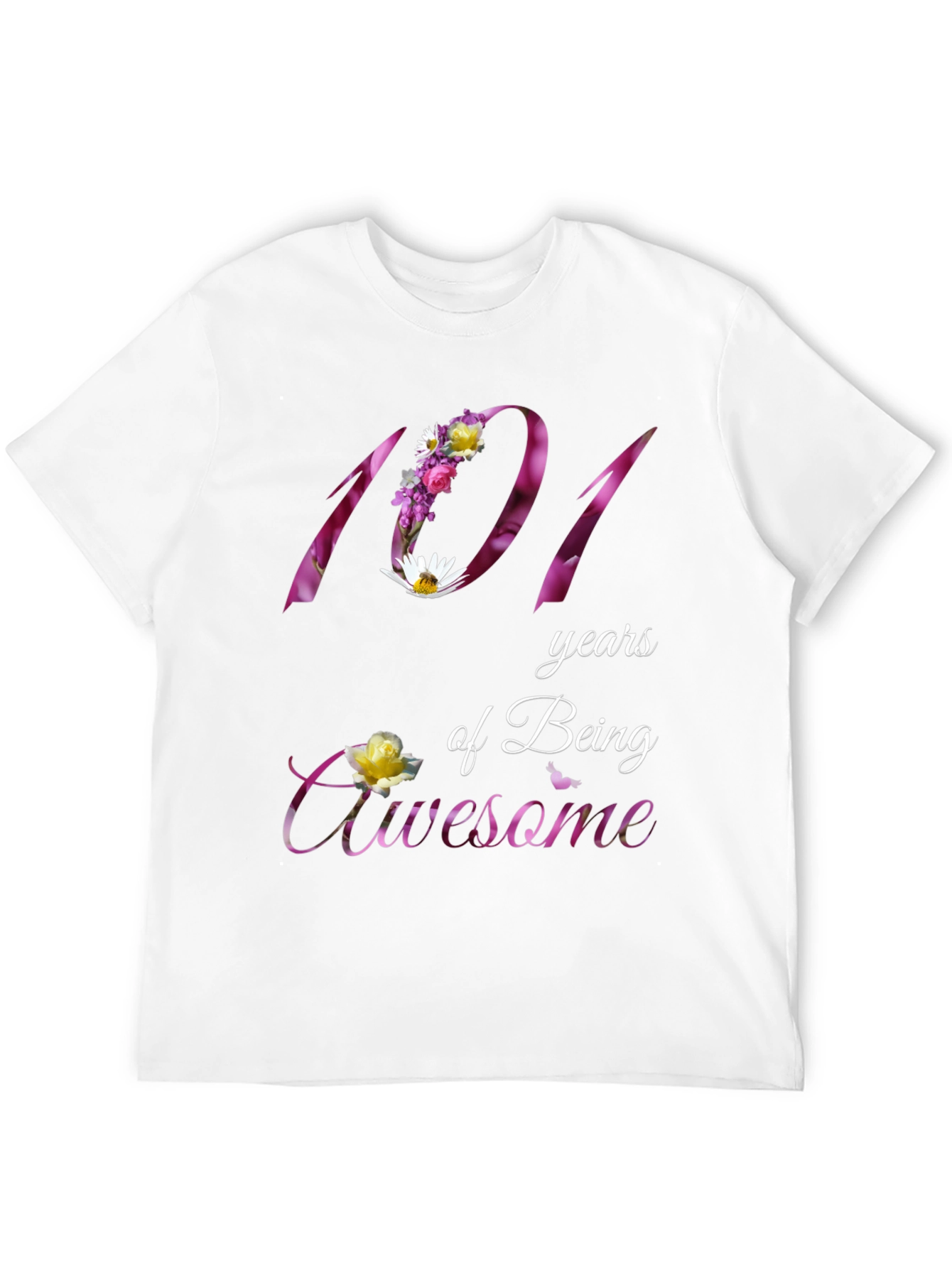101 Years Awesome Floral T-Shirt
