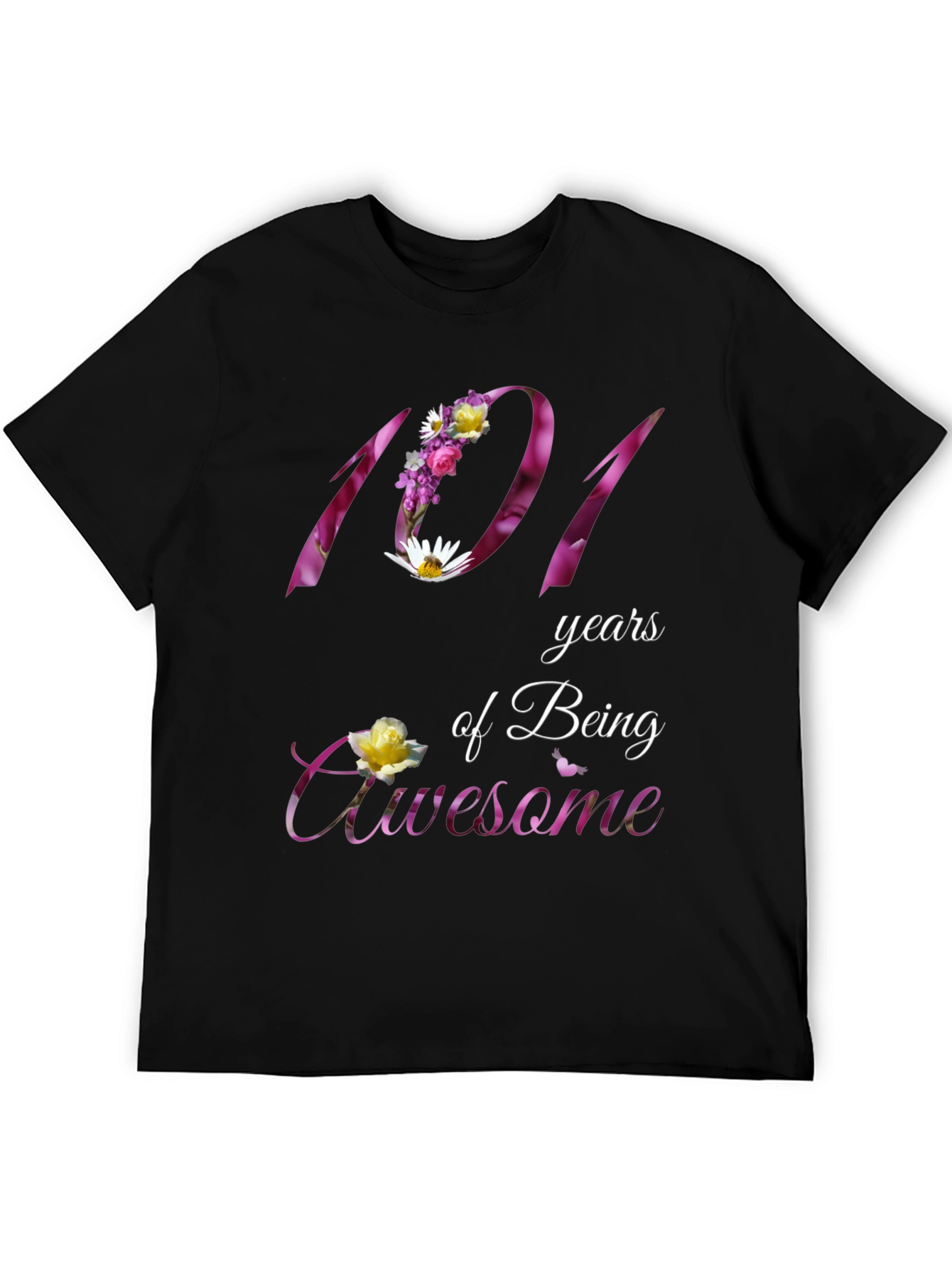 101 Years Awesome Floral T-Shirt