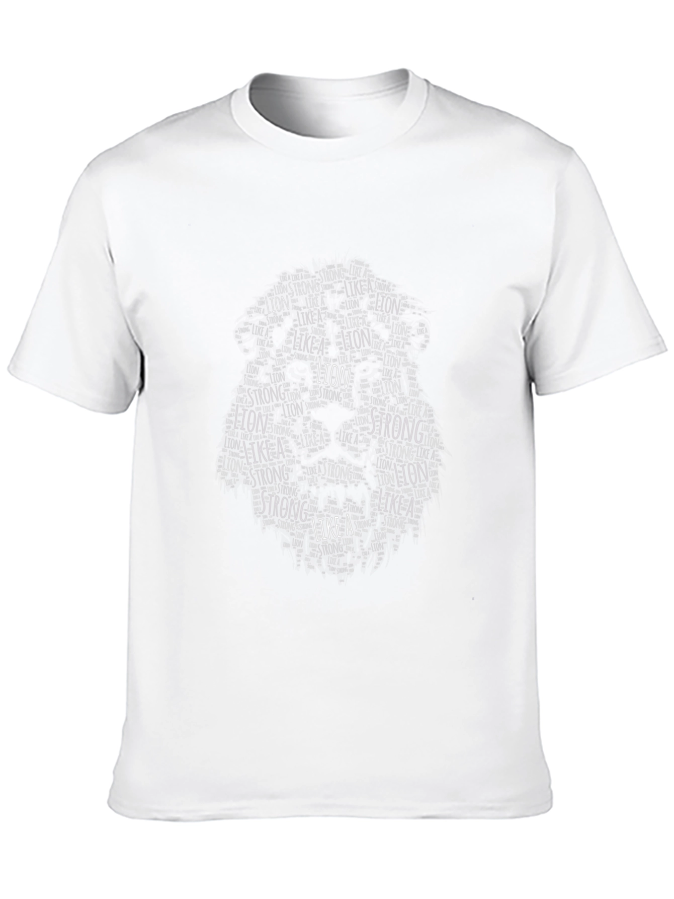 Lion Word Art Graphic Tee - Black