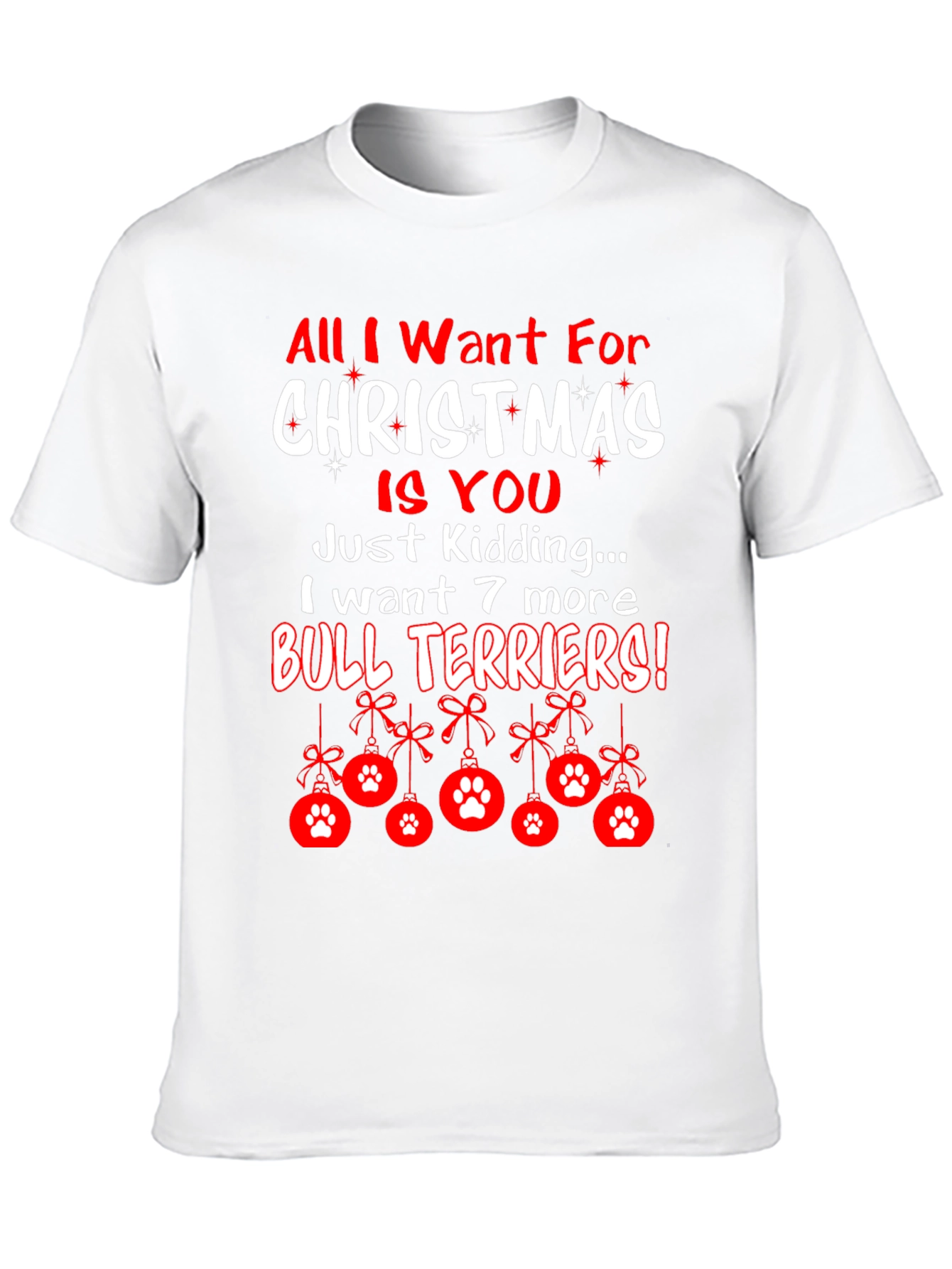 Funny Bull Terrier Christmas T-Shirt