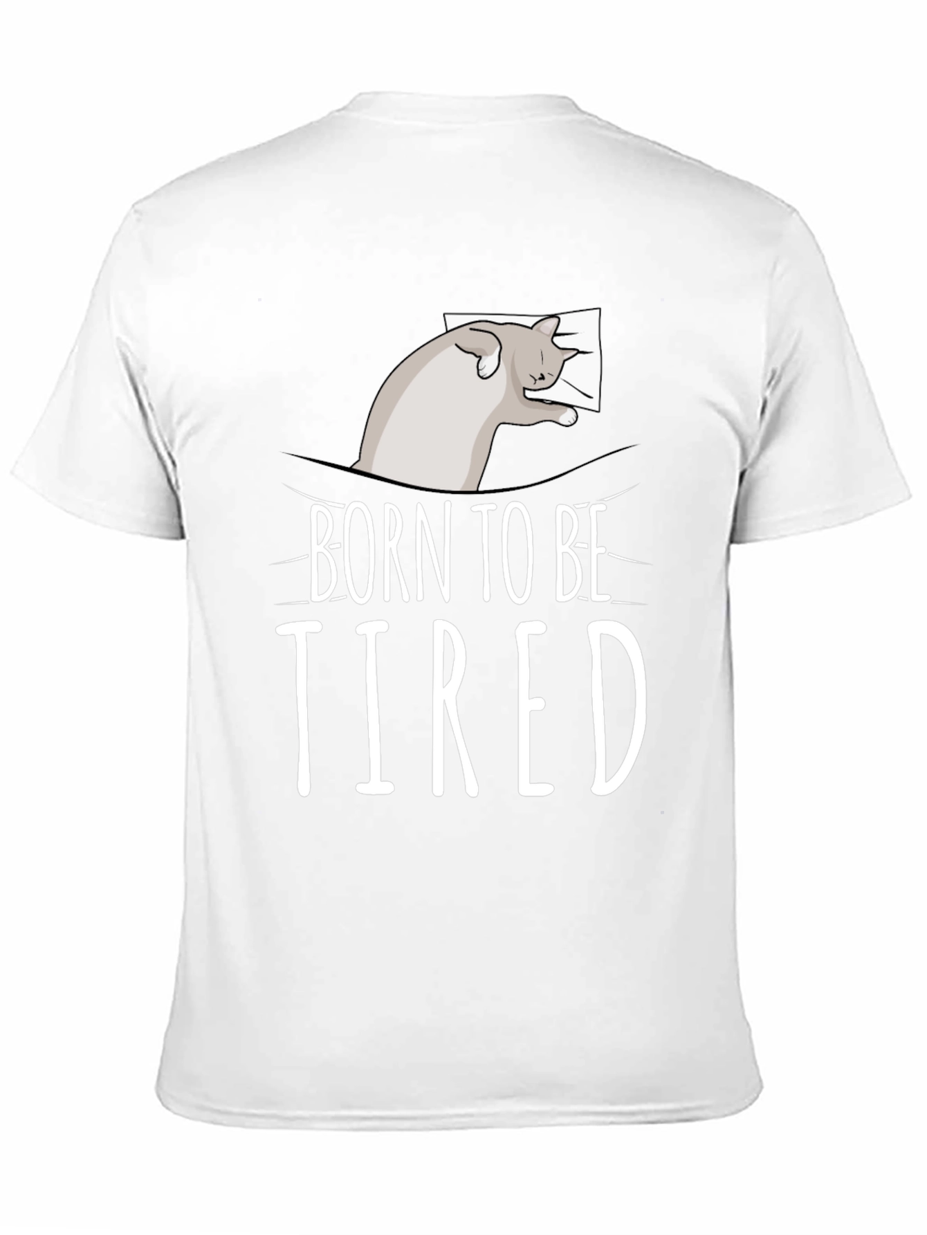 Born to be Tired Cat Graphic T-Shirt