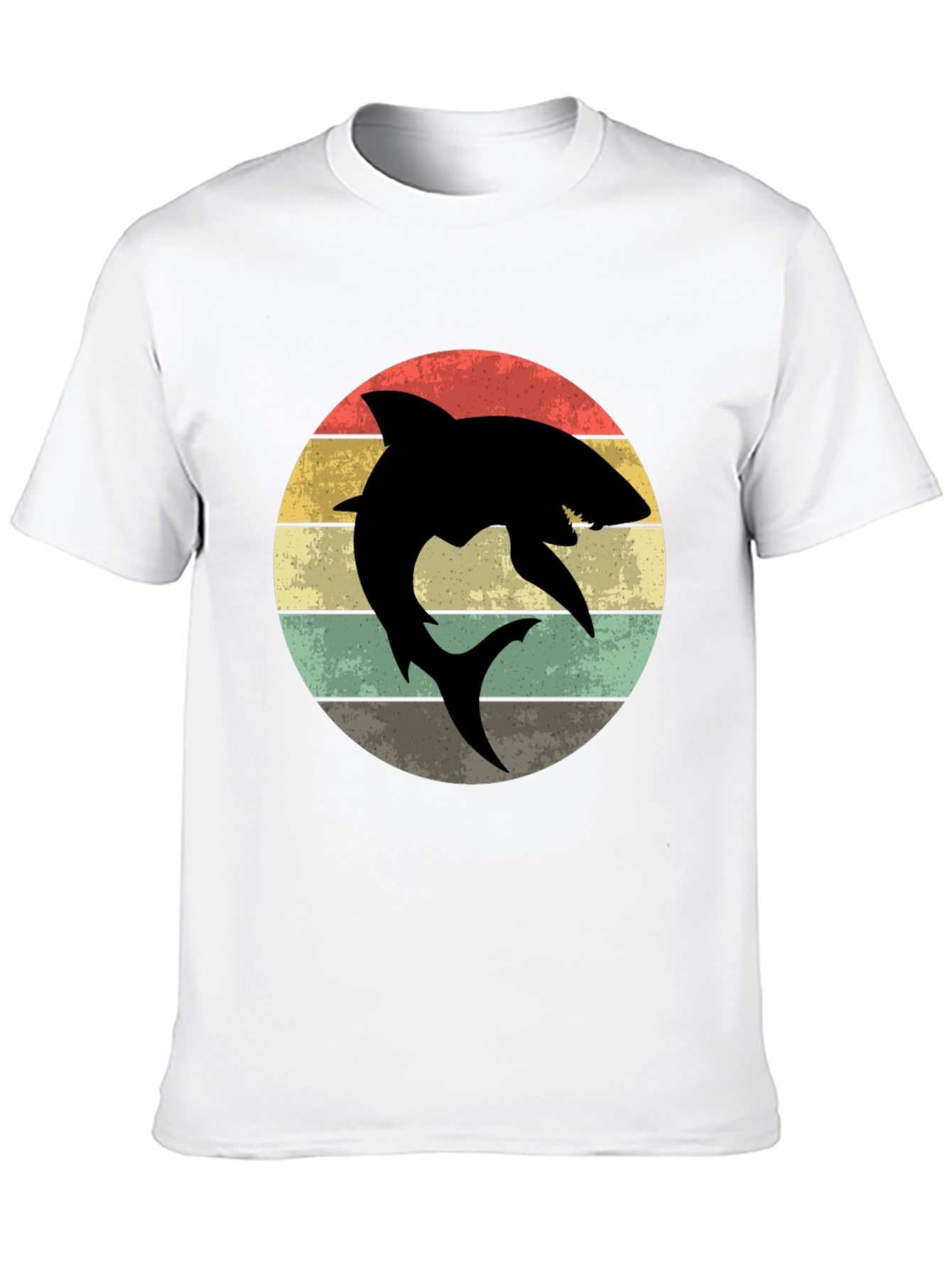 Retro Shark Graphic T-Shirt - Mens Black Tee