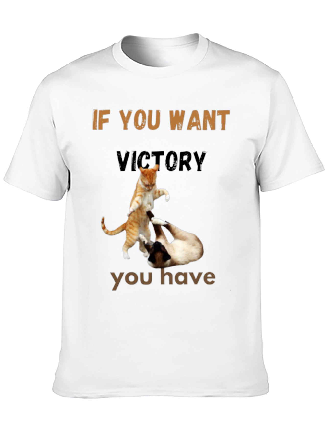Fighting Cats T-Shirt - If You Want Victory