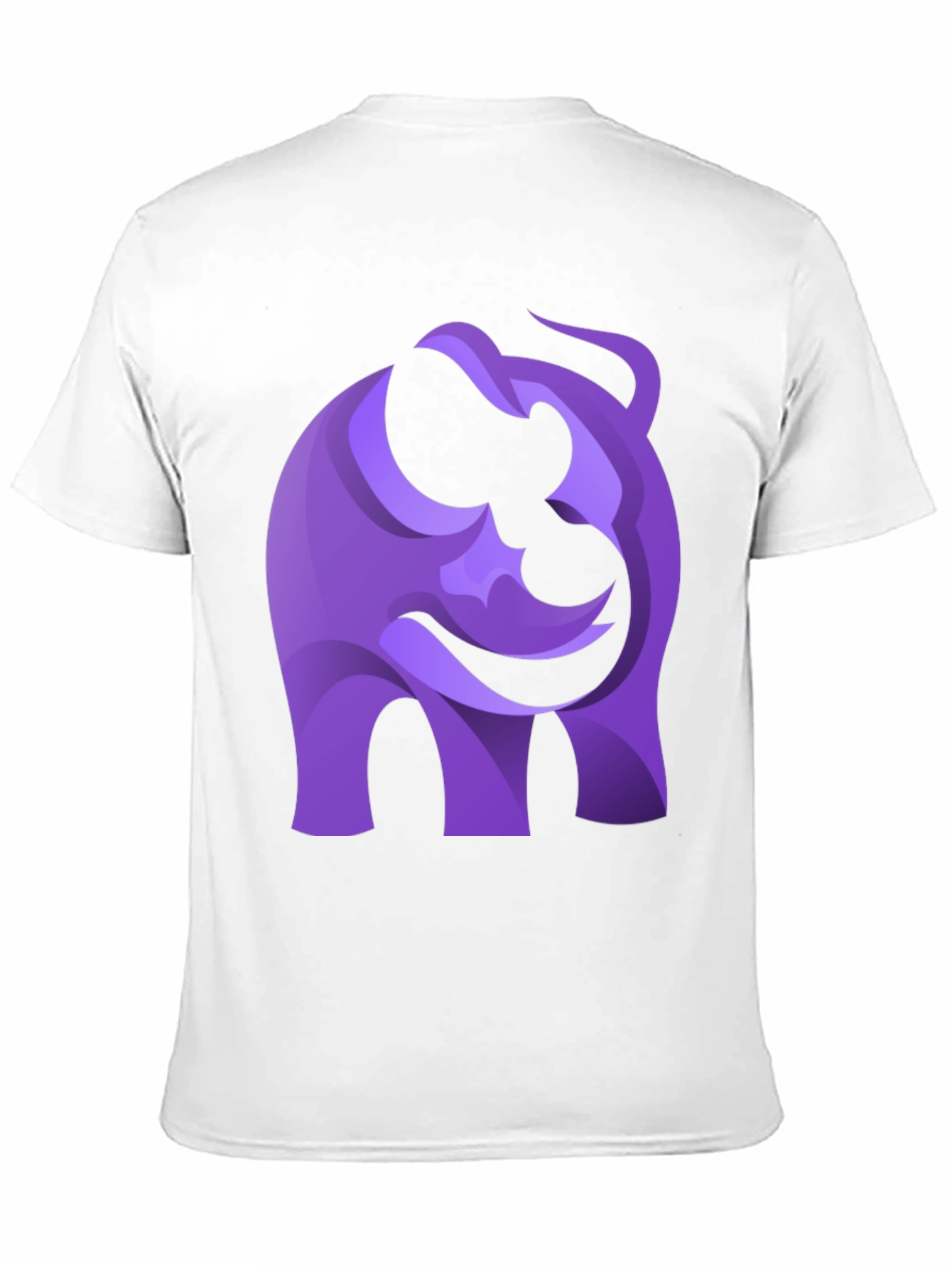 Abstract Purple Elephant Graphic Tee - Black