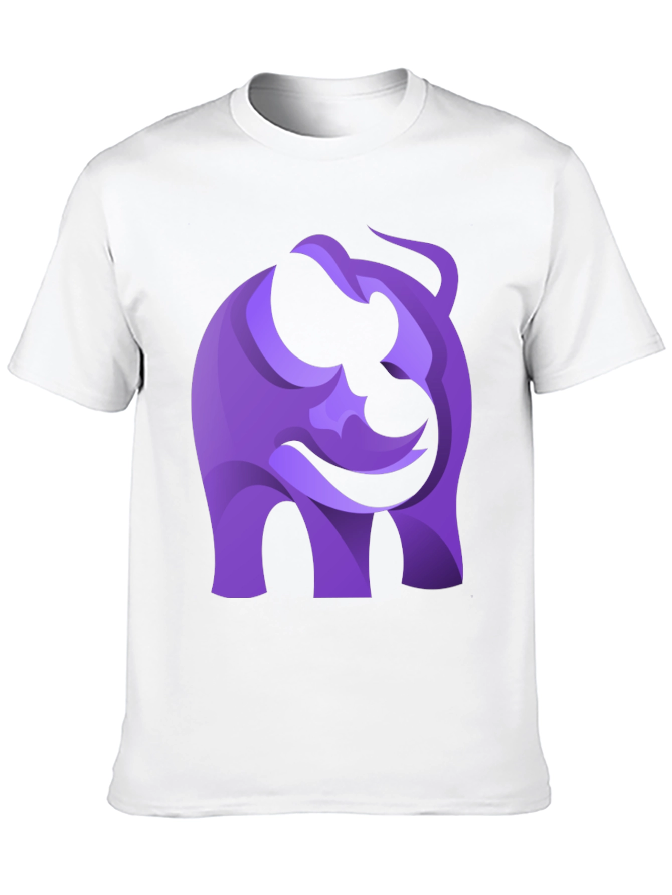 Abstract Purple Elephant Graphic Tee - Black