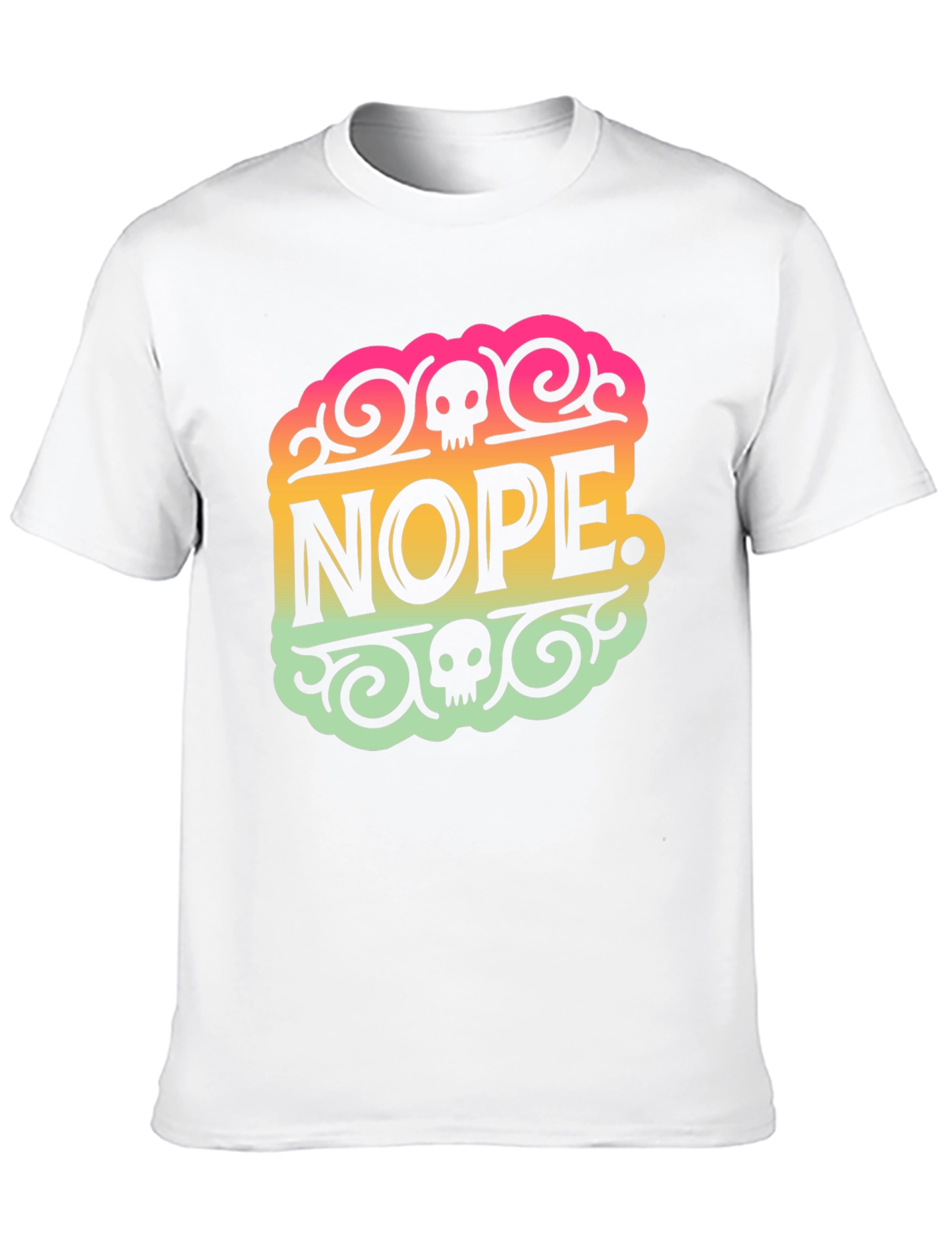 Nope Skull Graphic Tee - Trendy Statement Shirt