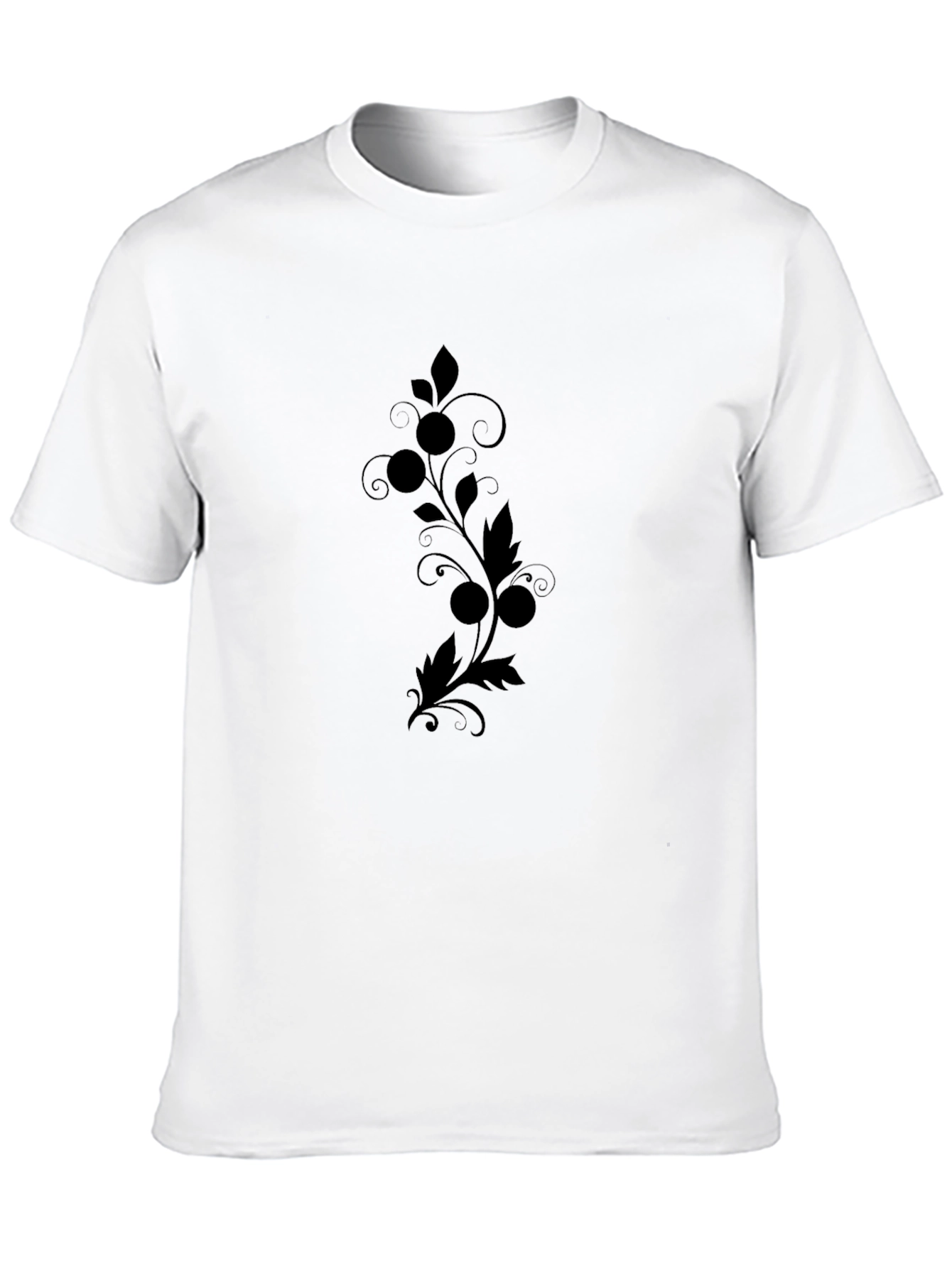 Black Graphic Print Tee - Nature Inspired Design