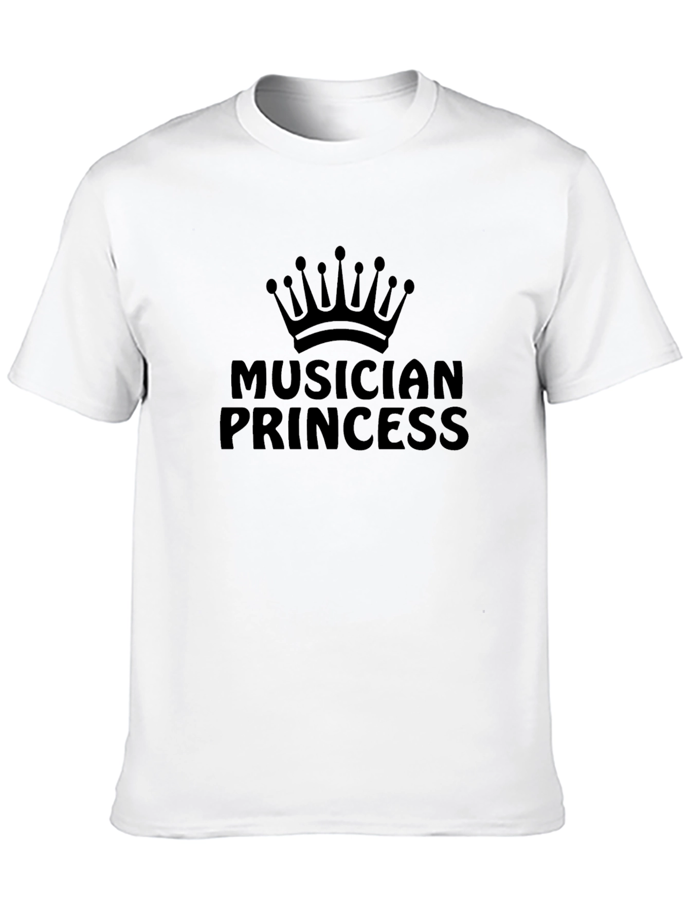 Musician Princess Graphic T-Shirt - Black Crew Neck Tee