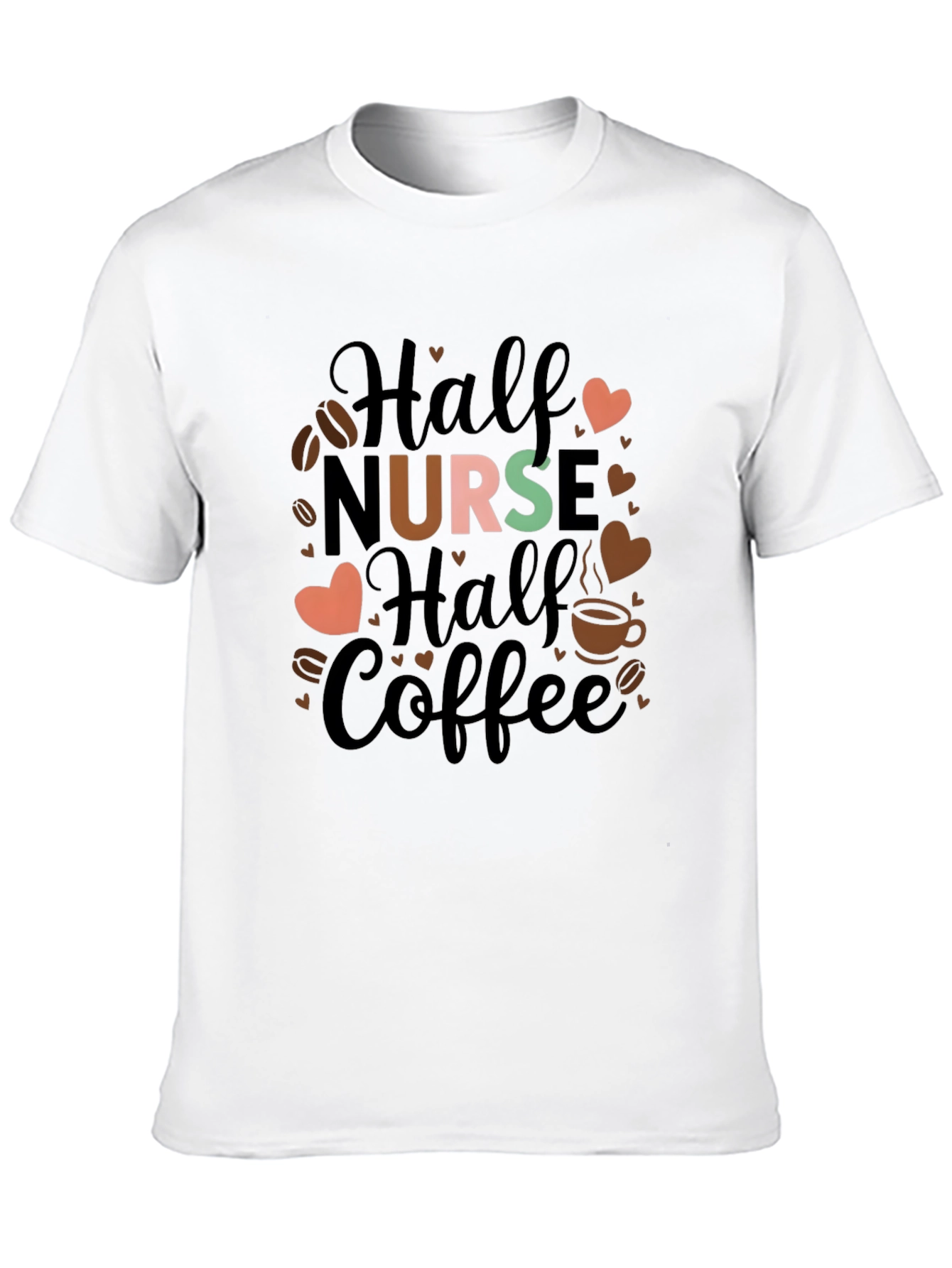 Half Nurse Half Coffee Graphic T-Shirt