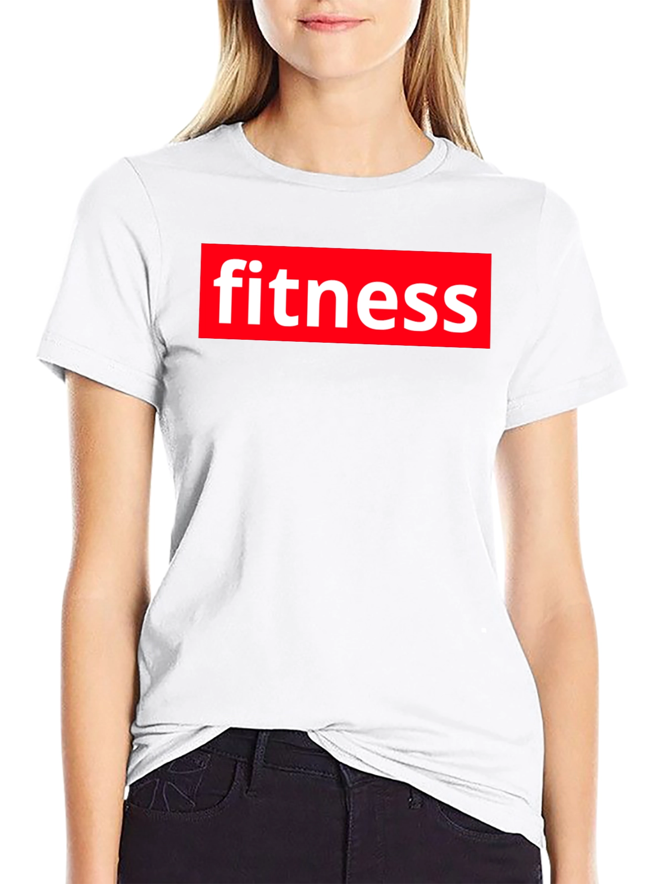 Fitness Graphic Tee - Bold Red & White