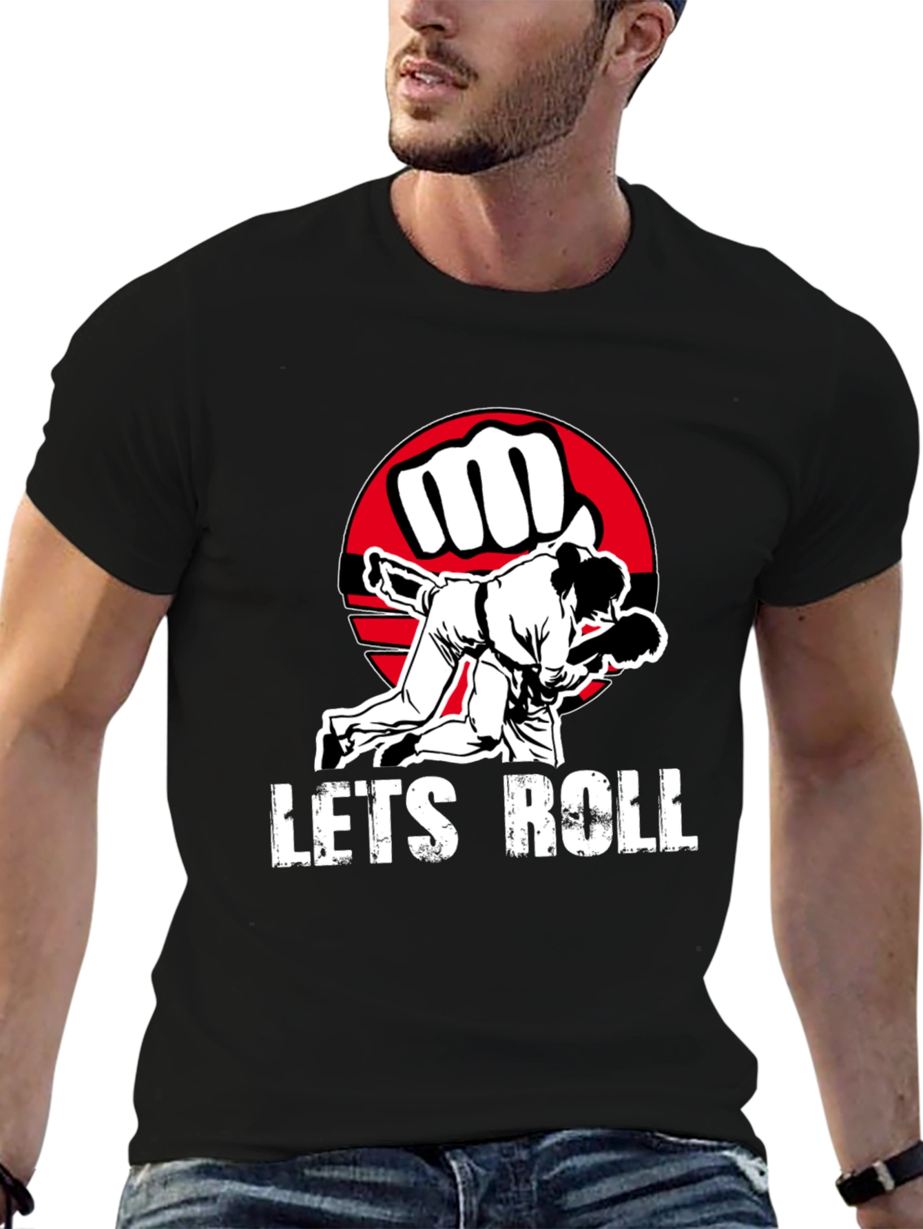 Lets Roll Jiu Jitsu Graphic Tee - Black