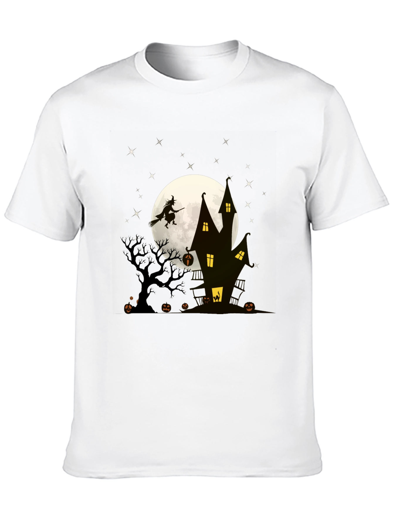Halloween Witch Haunted House Graphic Tee