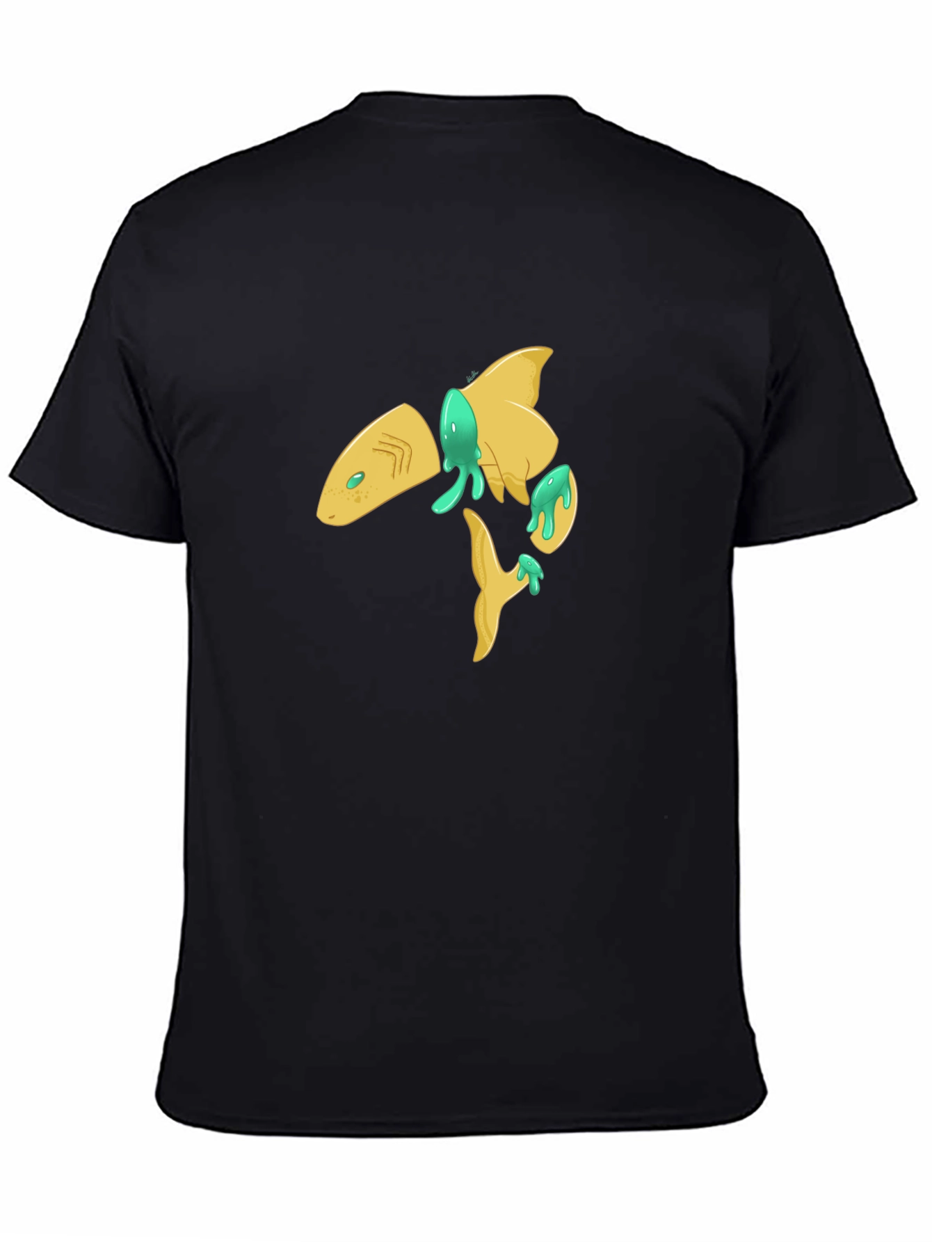Abstract Shark Graphic Black T-Shirt