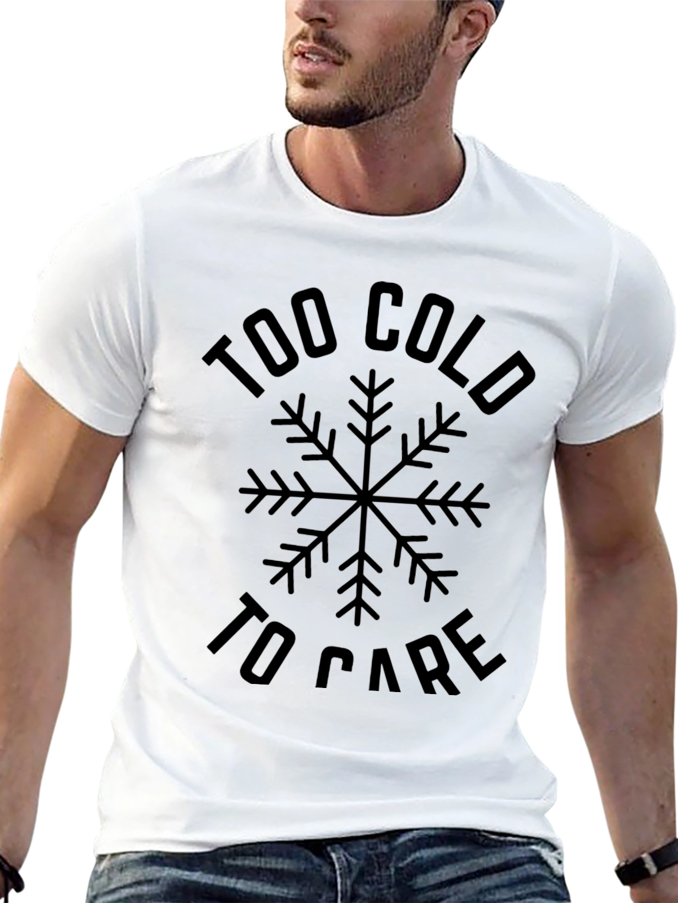 Too Cold to Care Black Graphic Tee