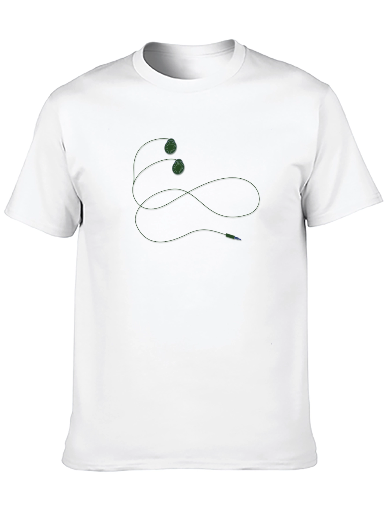 Black Crew Neck Tee with Unique Graphic Design