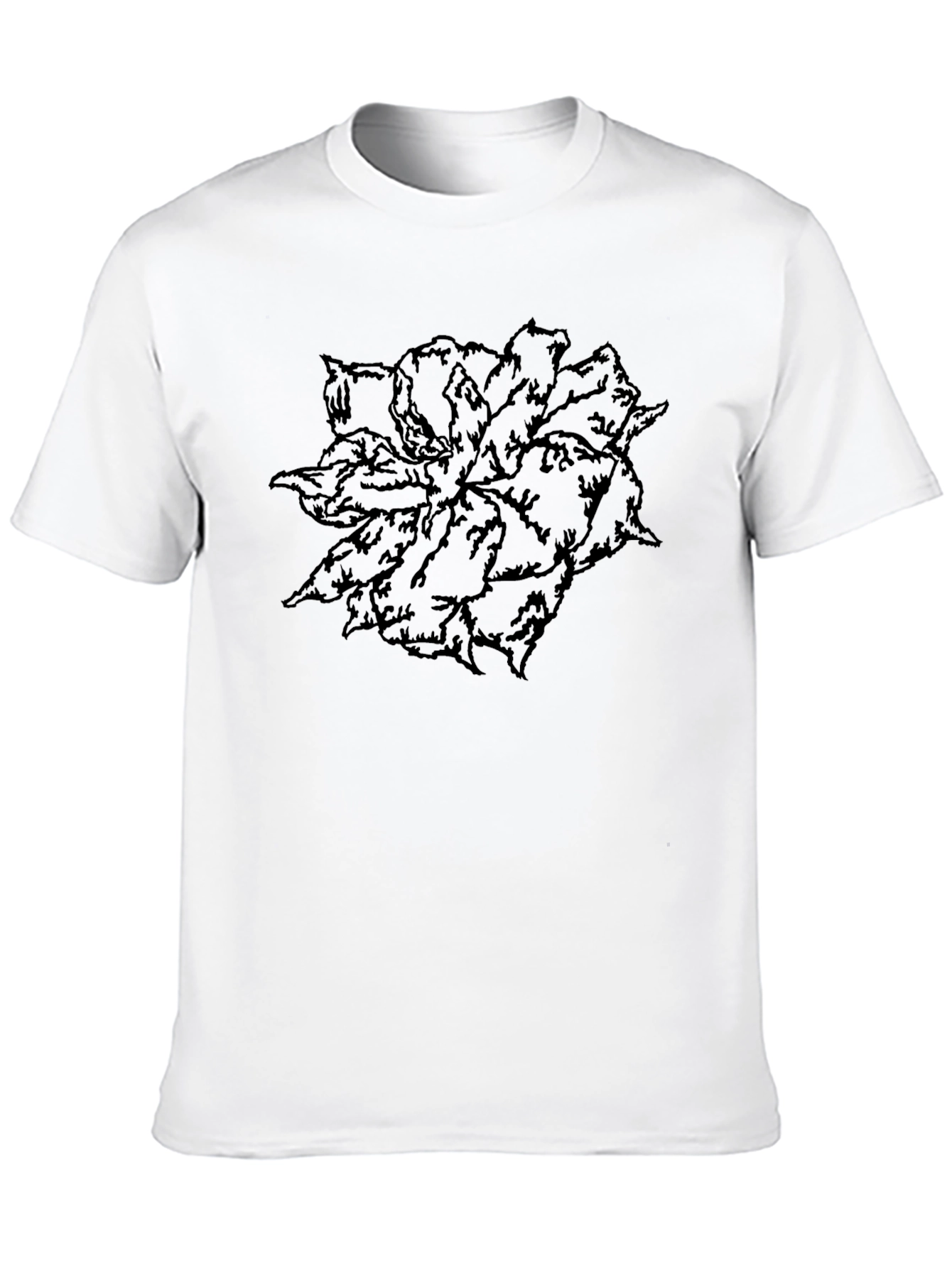 Black Floral Graphic Print Crew Neck T-Shirt