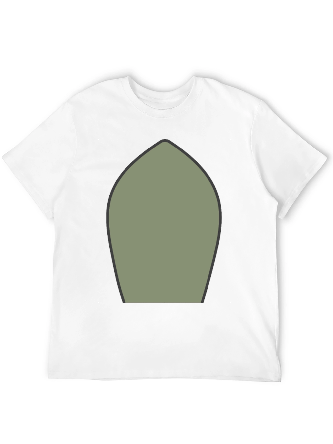 Abstract Olive Green Shape Black T-Shirt