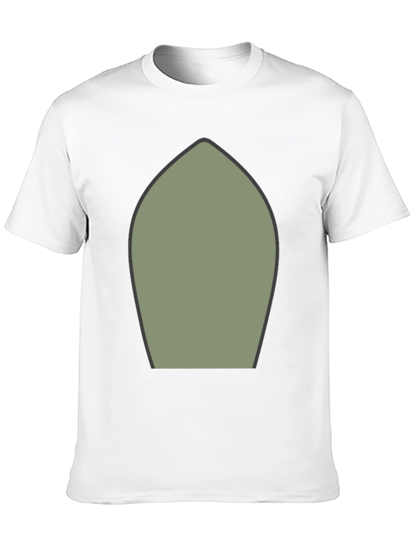 Abstract Olive Green Shape Black T-Shirt