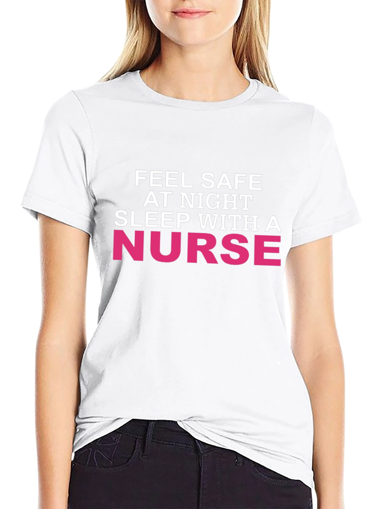 Feel Safe At Night Nurse Graphic Tee