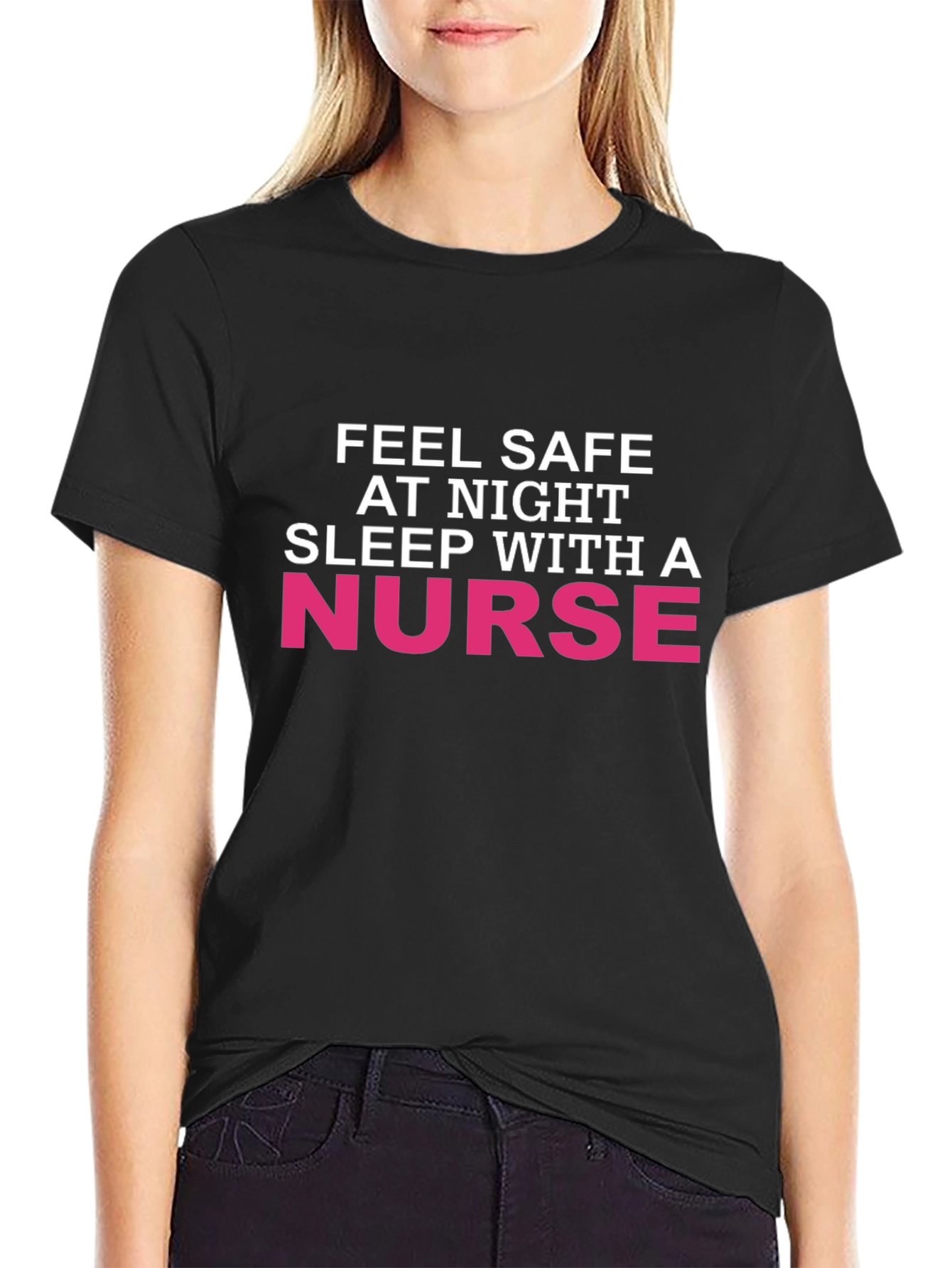 Feel Safe At Night Nurse Graphic Tee
