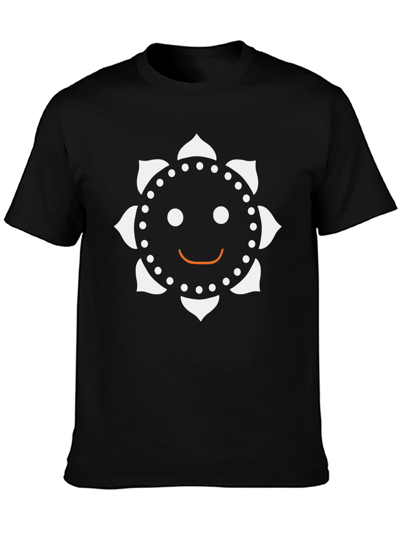 Funky Smiley Face Graphic Black T-Shirt