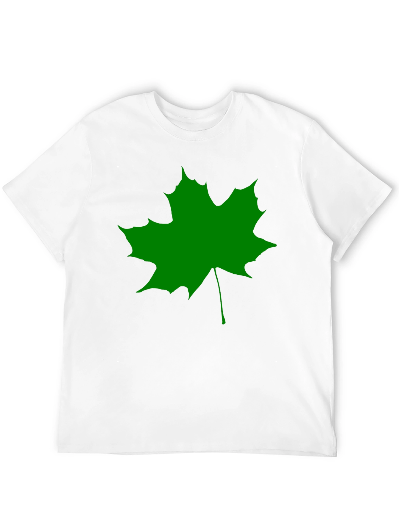 Green Maple Leaf Black T-Shirt